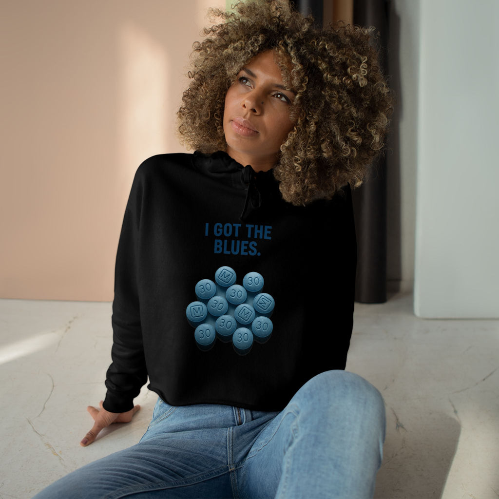 I Got The Blues Crop Hoodie - Trendy and Fun for Everyday Wear