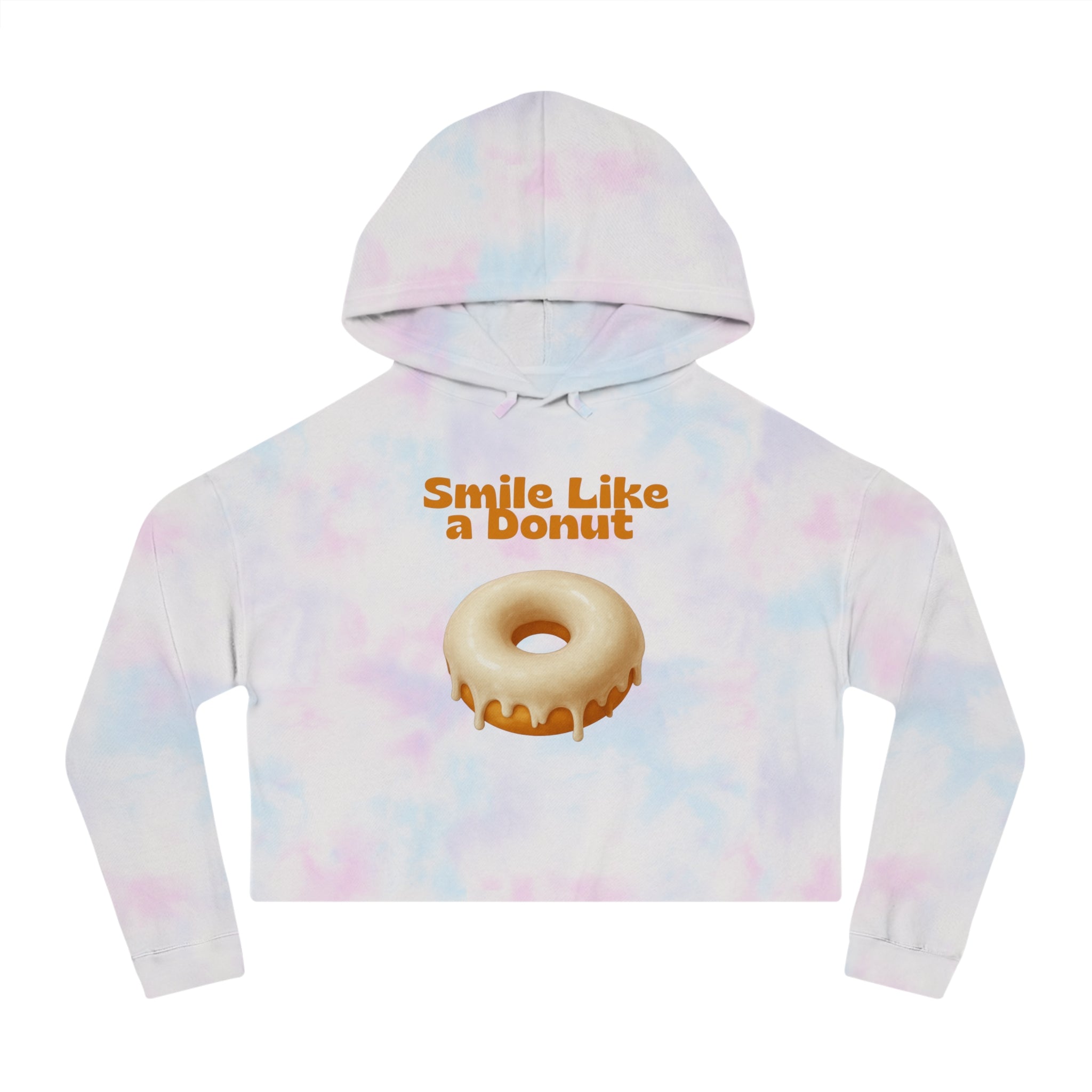 Cropped Hoodie “Smile Like a Donut” — Cute Donut Graphic Women’s Crop Hooded Sweatshirt