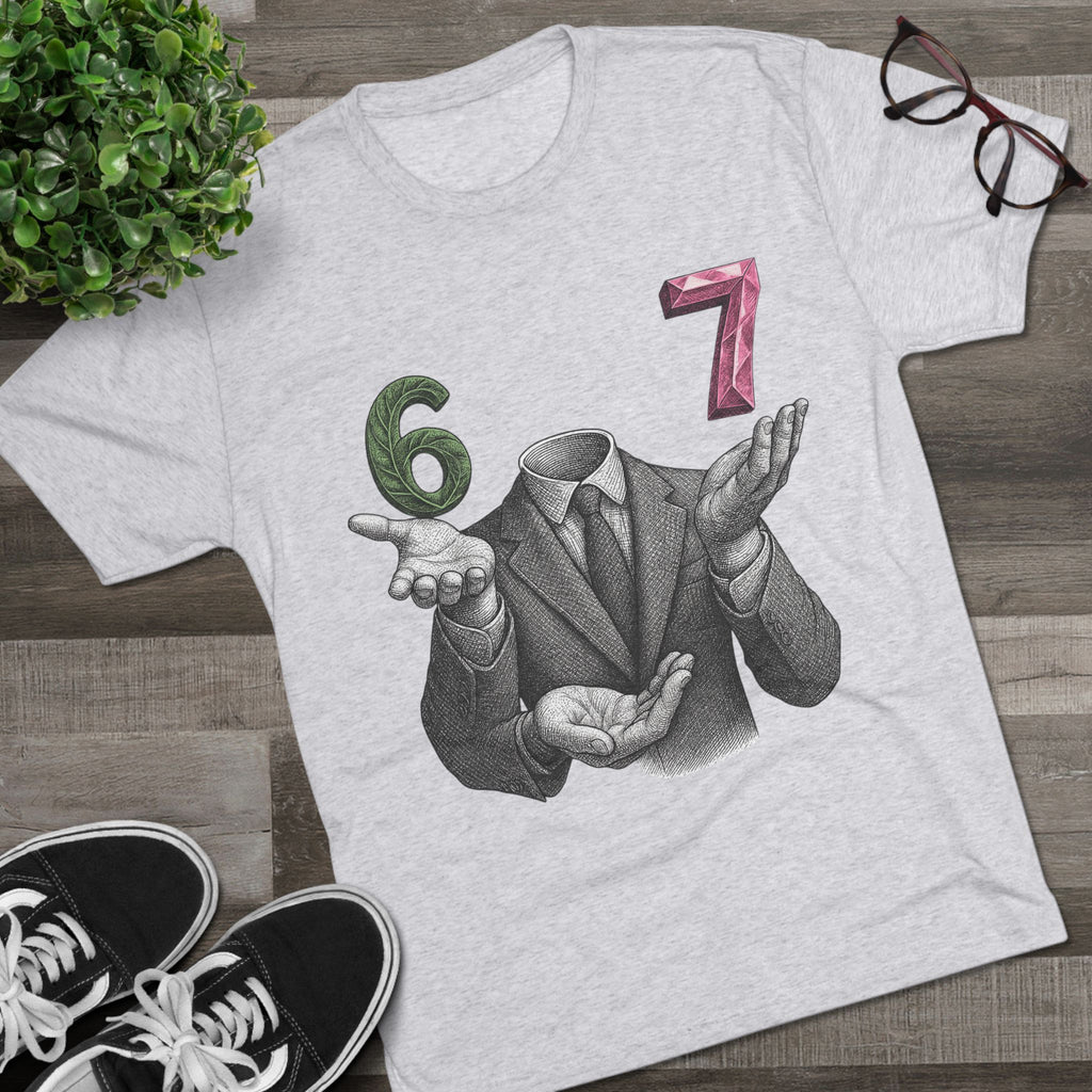 Funny Unisex Tri-Blend Crew Tee - '67 vs. 7' Graphic T-Shirt