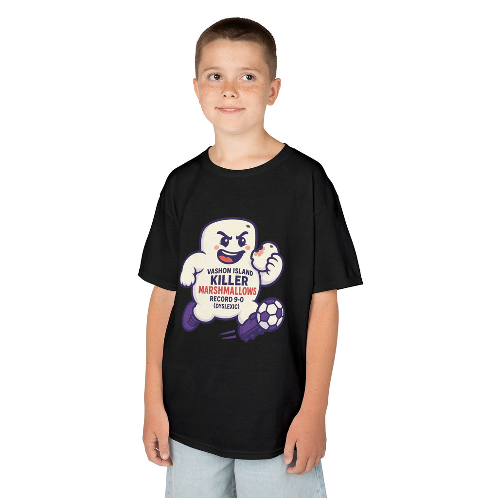 Kids Tee — 'Marshmallow Killer' Soccer Graphic