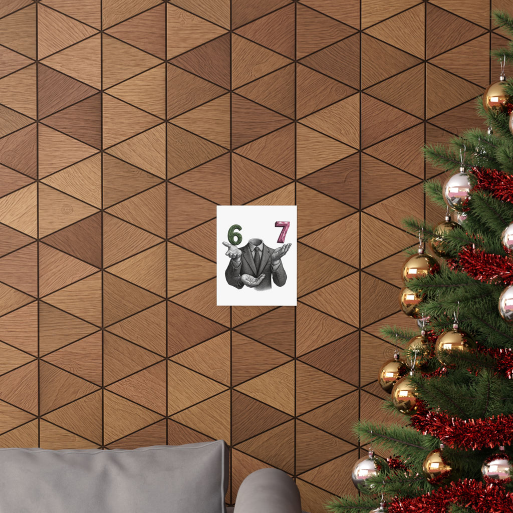 Stylish Matte Vertical Poster: Headless Suit with Numbers 6 & 7