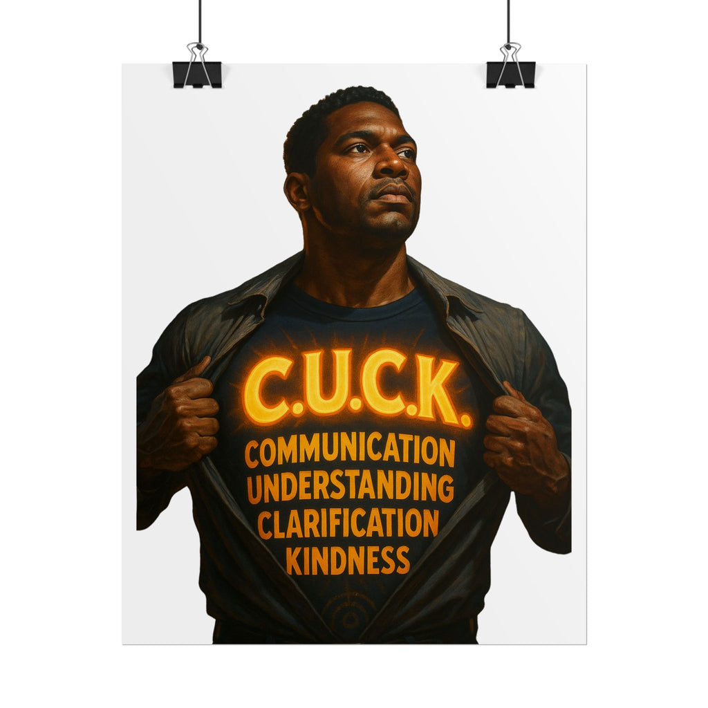 Rolled Poster - C.U.C.K. Motivational Wall Art (Communication, Understanding, Clarification, Kindness)