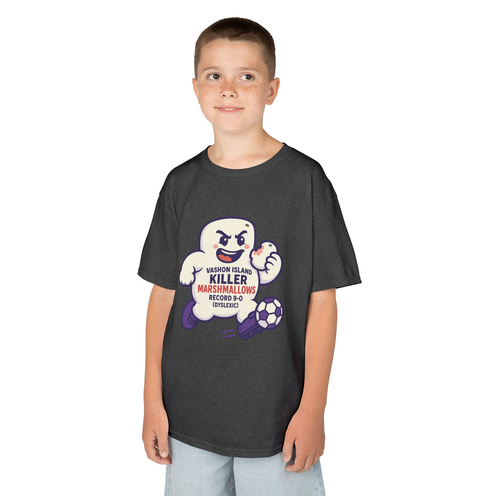 Kids Tee — 'Marshmallow Killer' Soccer Graphic