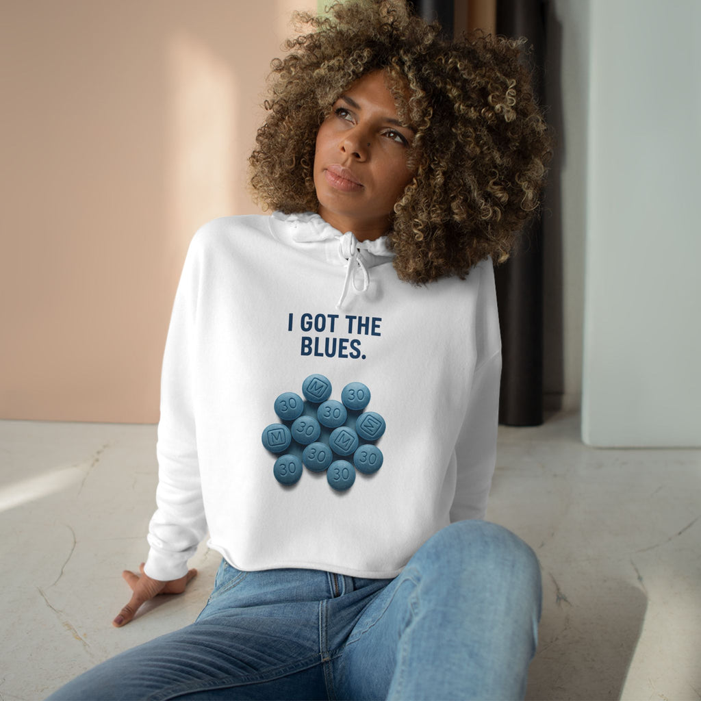 I Got The Blues Crop Hoodie - Trendy and Fun for Everyday Wear