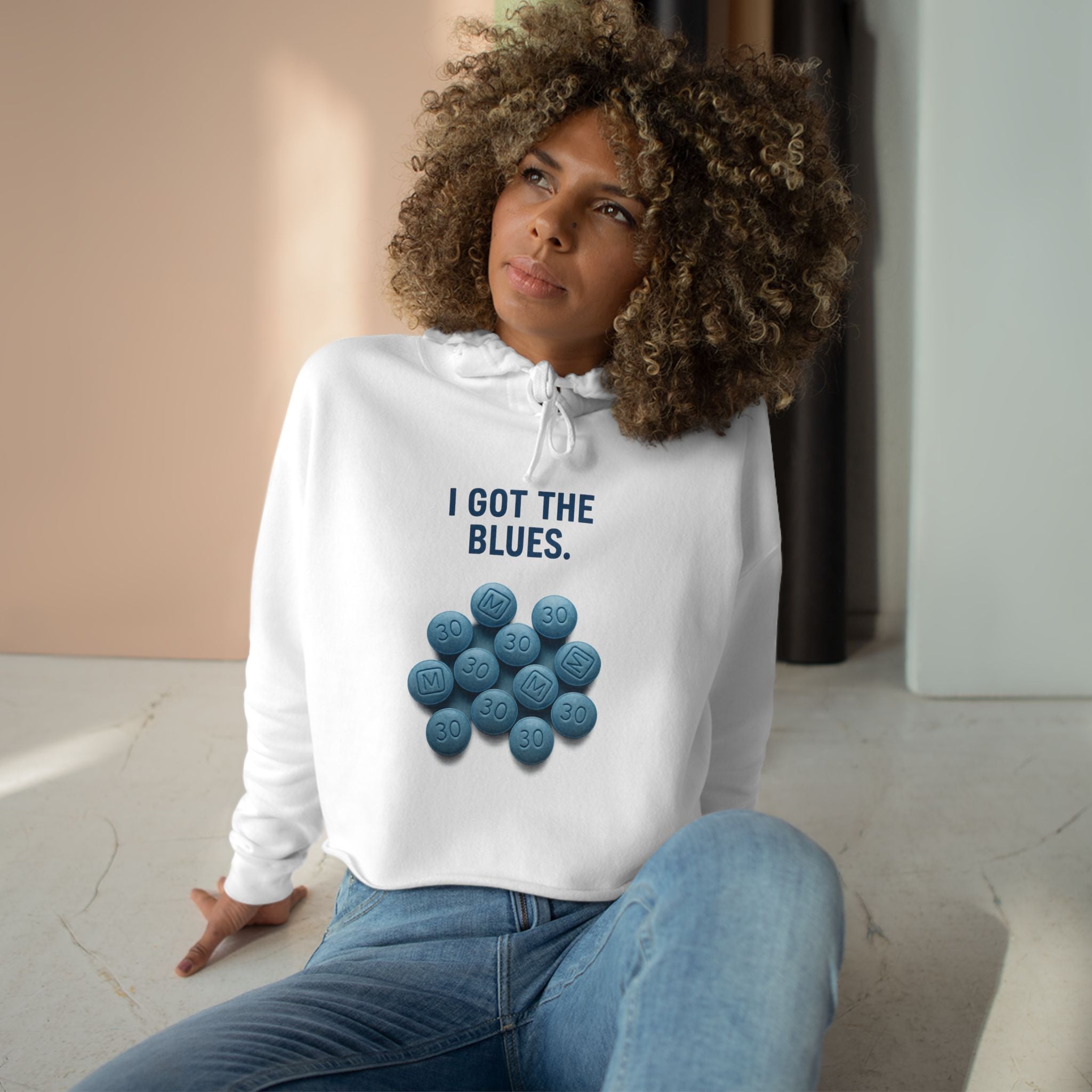 I Got The Blues Crop Hoodie - Trendy and Fun for Everyday Wear