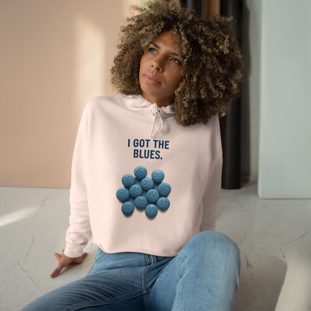 I Got The Blues Crop Hoodie - Trendy and Fun for Everyday Wear