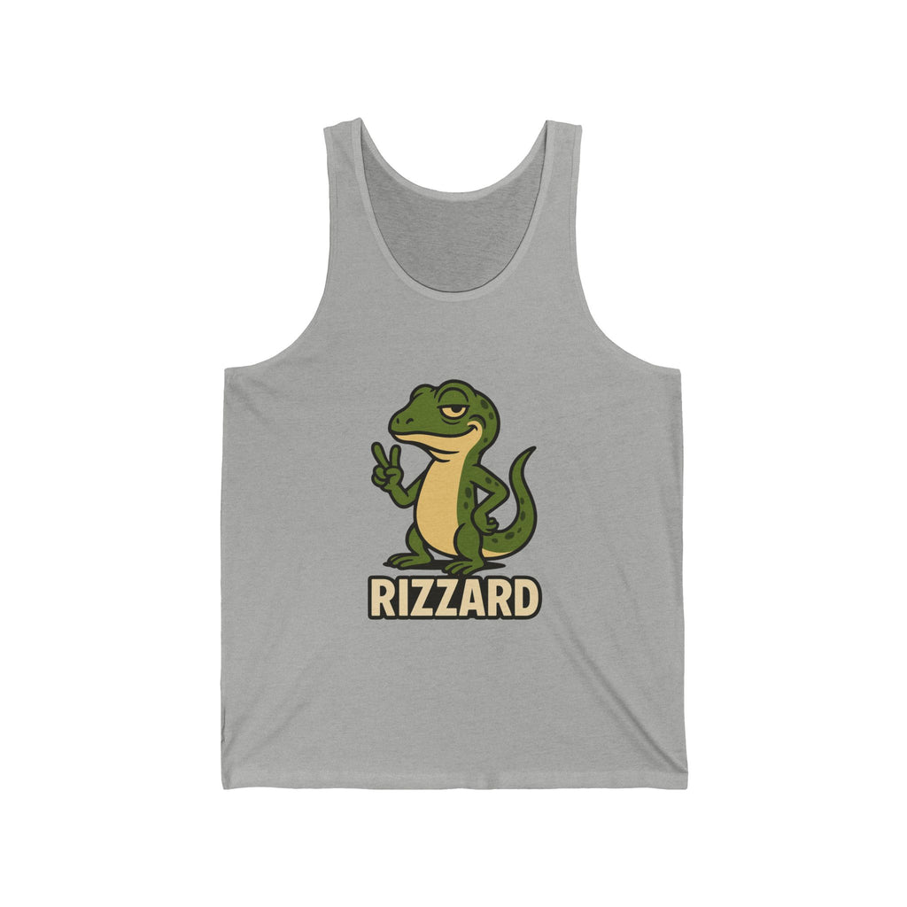 Rizzard Peace Sign Lizard Tank Top — Funny Gecko Graphic Casual Beachwear