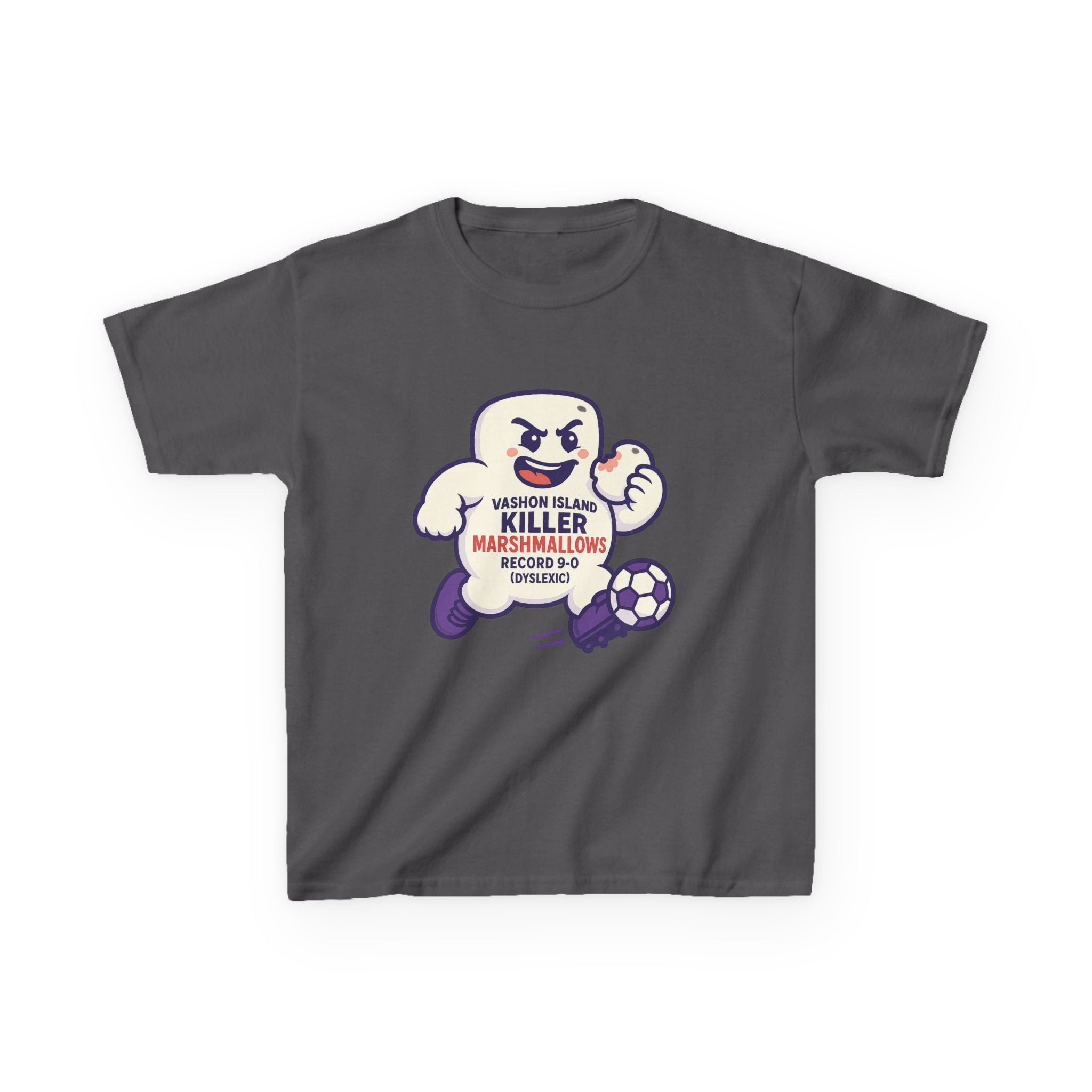 Kids Tee — 'Marshmallow Killer' Soccer Graphic