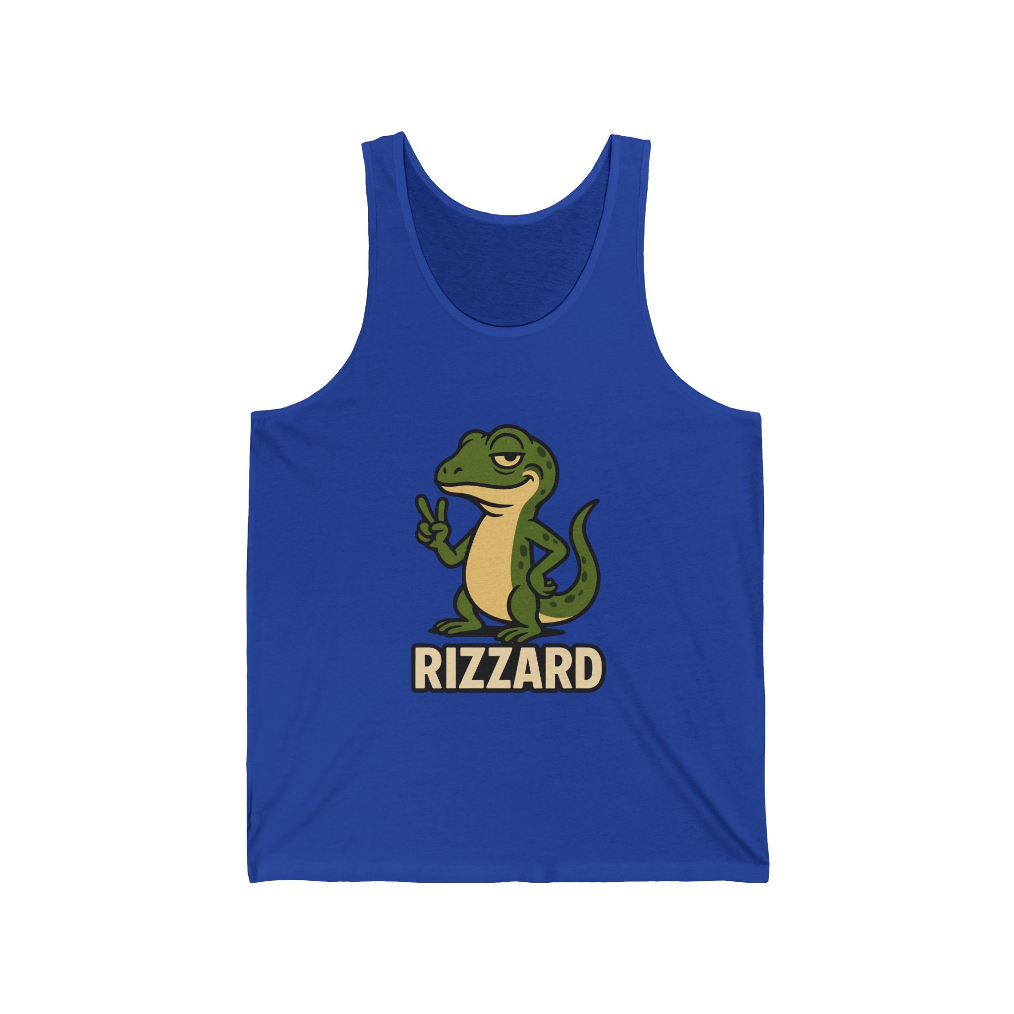 Rizzard Peace Sign Lizard Tank Top — Funny Gecko Graphic Casual Beachwear