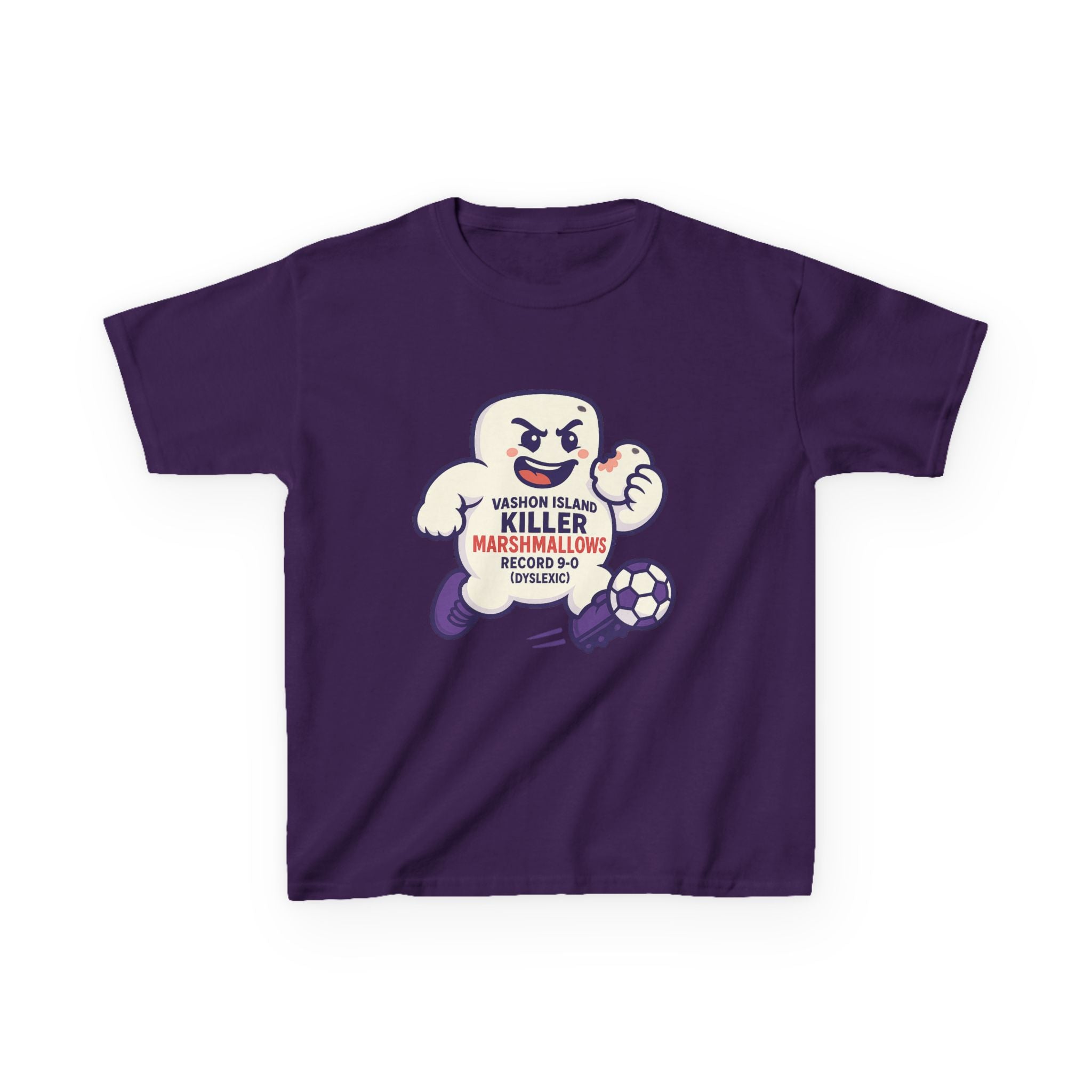 Kids Tee — 'Marshmallow Killer' Soccer Graphic