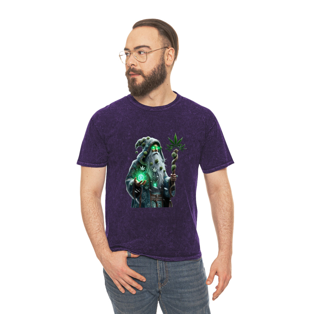 Wizard Holding Cannabis Staff Mineral Wash T-Shirt