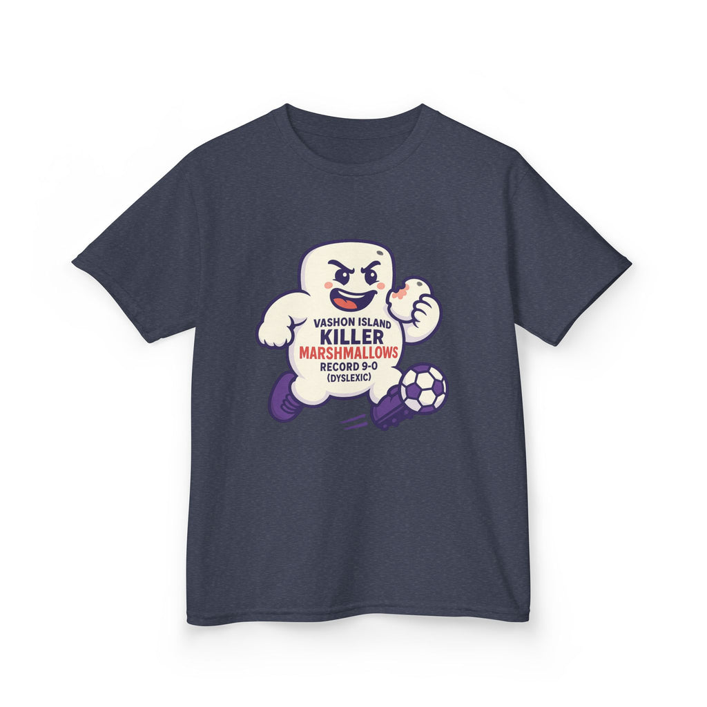 Kids Tee — 'Marshmallow Killer' Soccer Graphic
