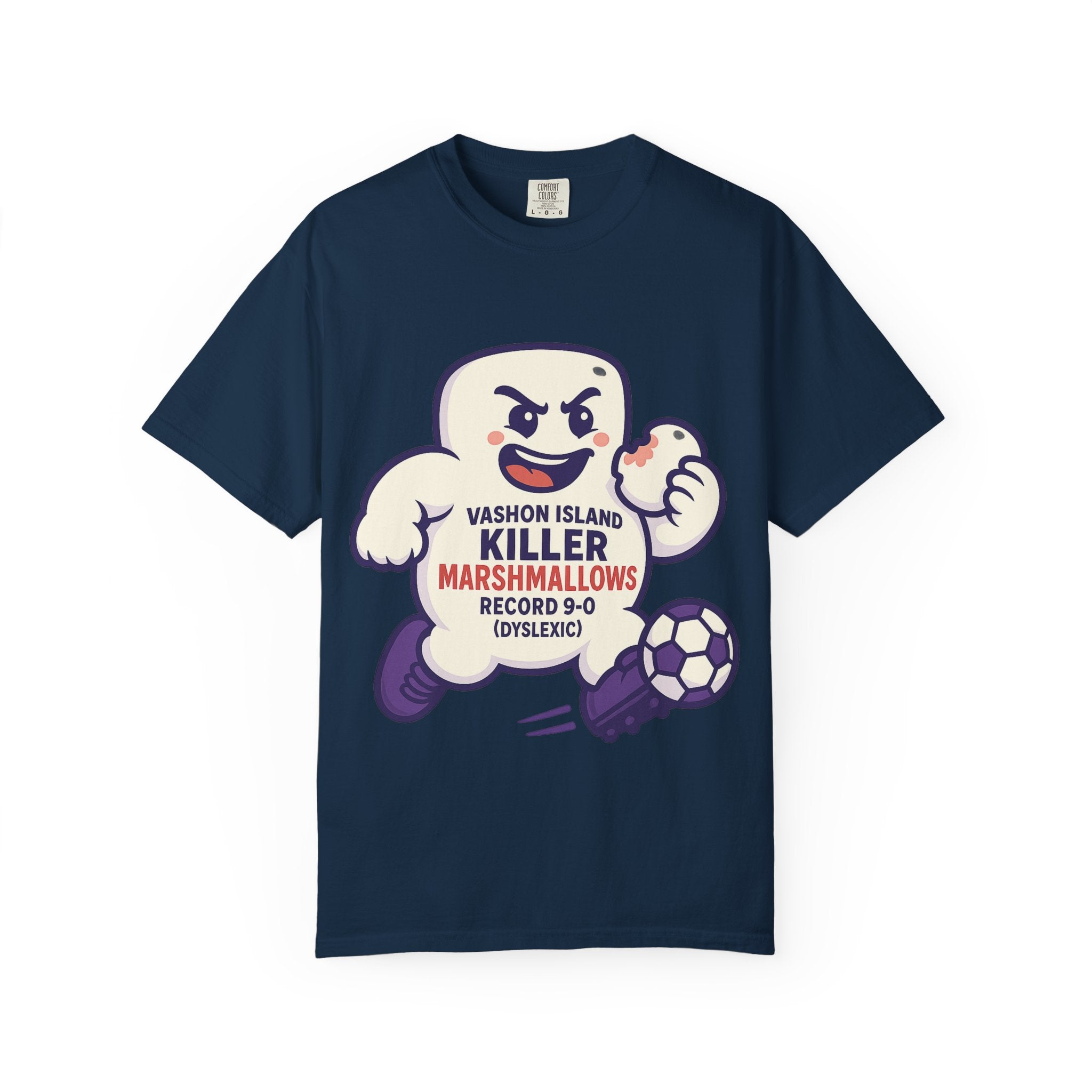 Killer Marshmallows Soccer T-Shirt — Vashon Island Retro Mascot Tee