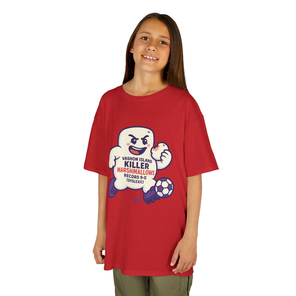 Kids Tee — 'Marshmallow Killer' Soccer Graphic