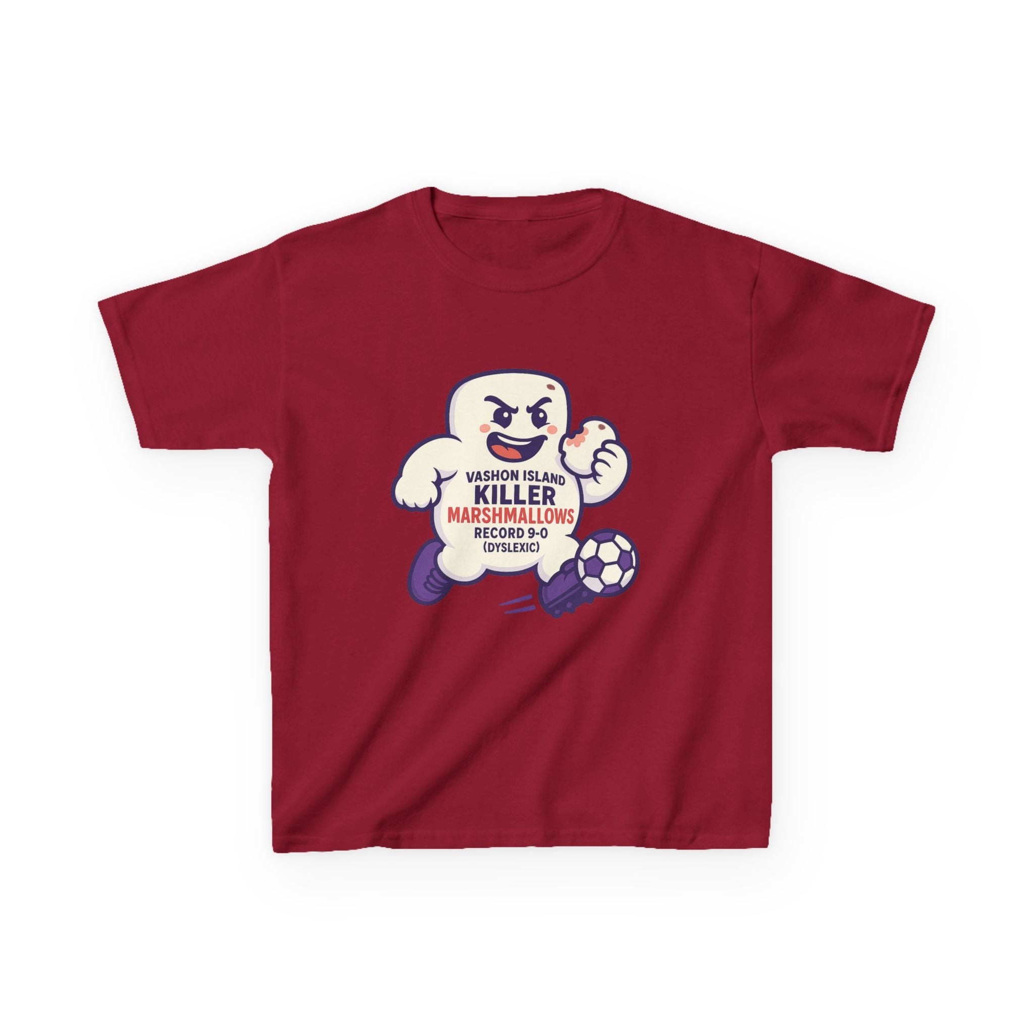Kids Tee — 'Marshmallow Killer' Soccer Graphic