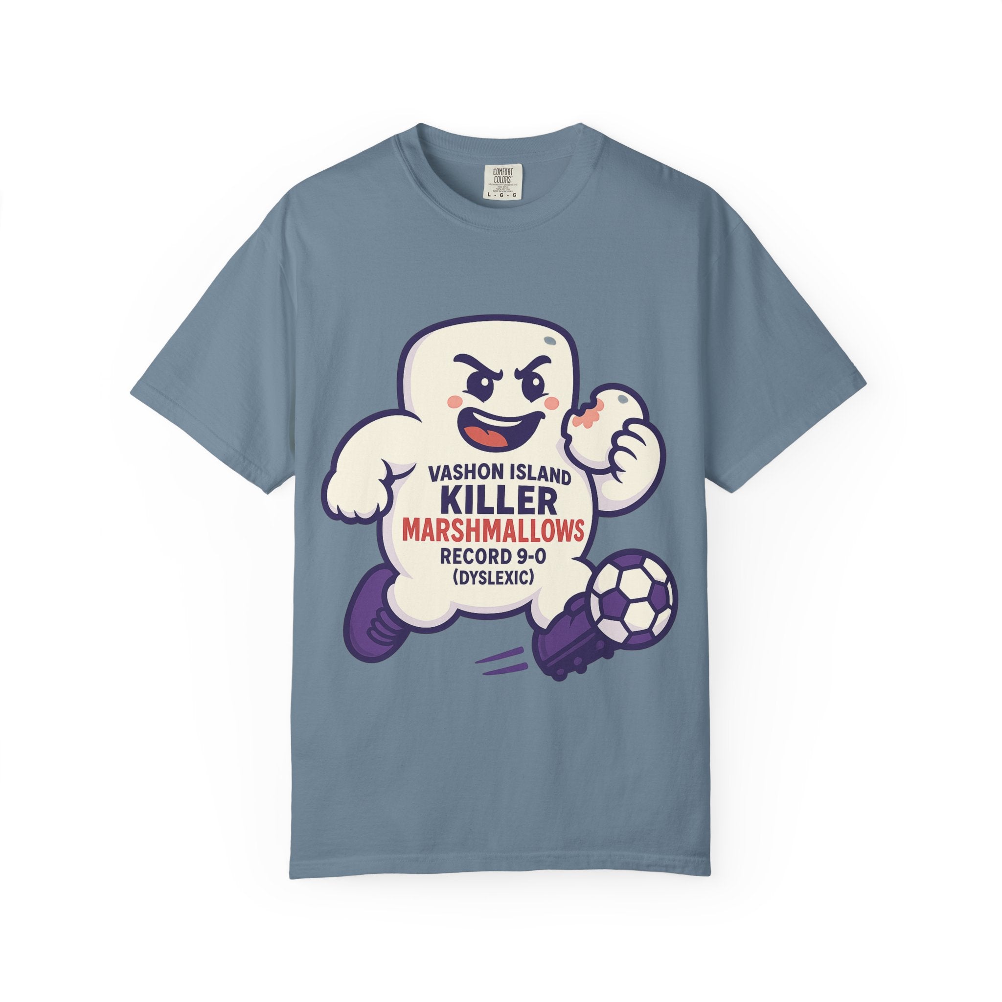 Killer Marshmallows Soccer T-Shirt — Vashon Island Retro Mascot Tee