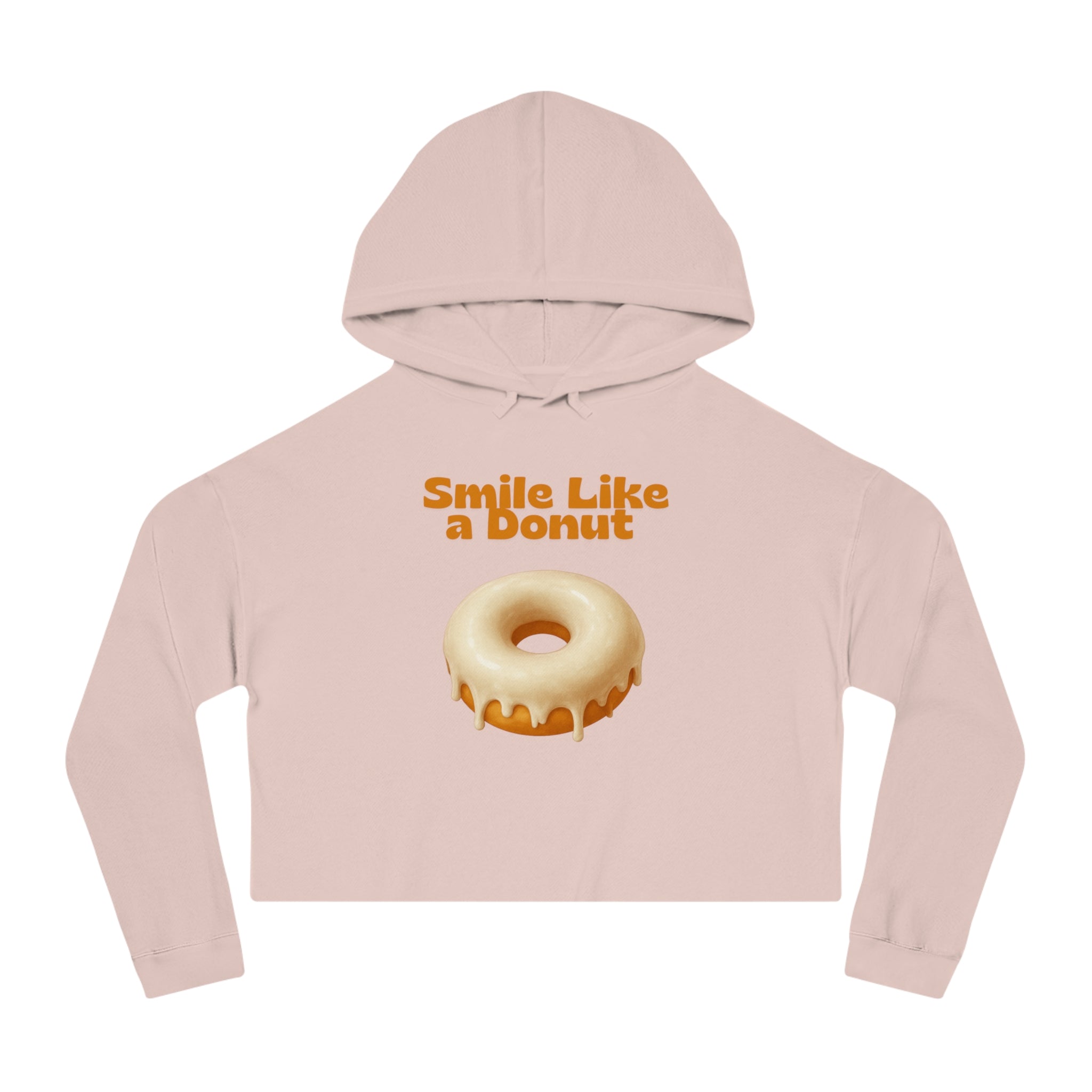 Cropped Hoodie “Smile Like a Donut” — Cute Donut Graphic Women’s Crop Hooded Sweatshirt