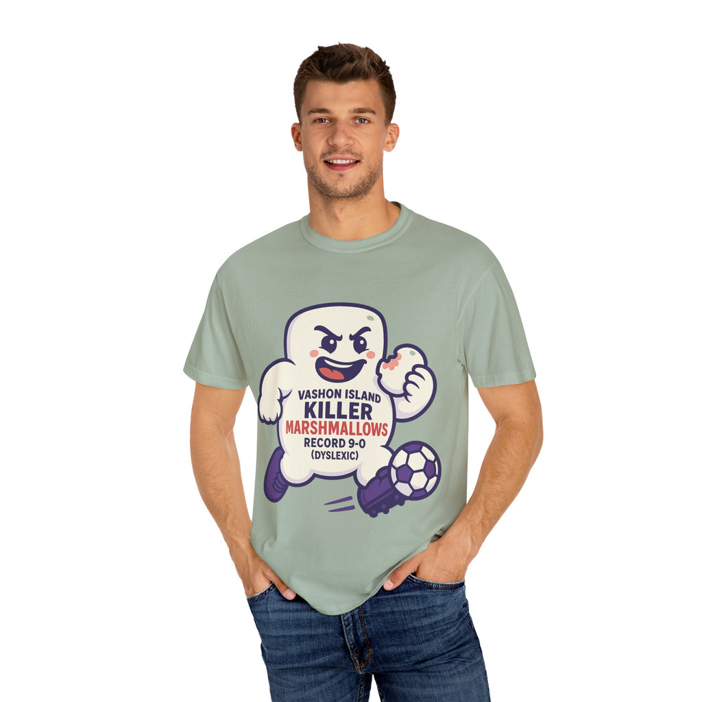 Killer Marshmallows Soccer T-Shirt — Vashon Island Retro Mascot Tee