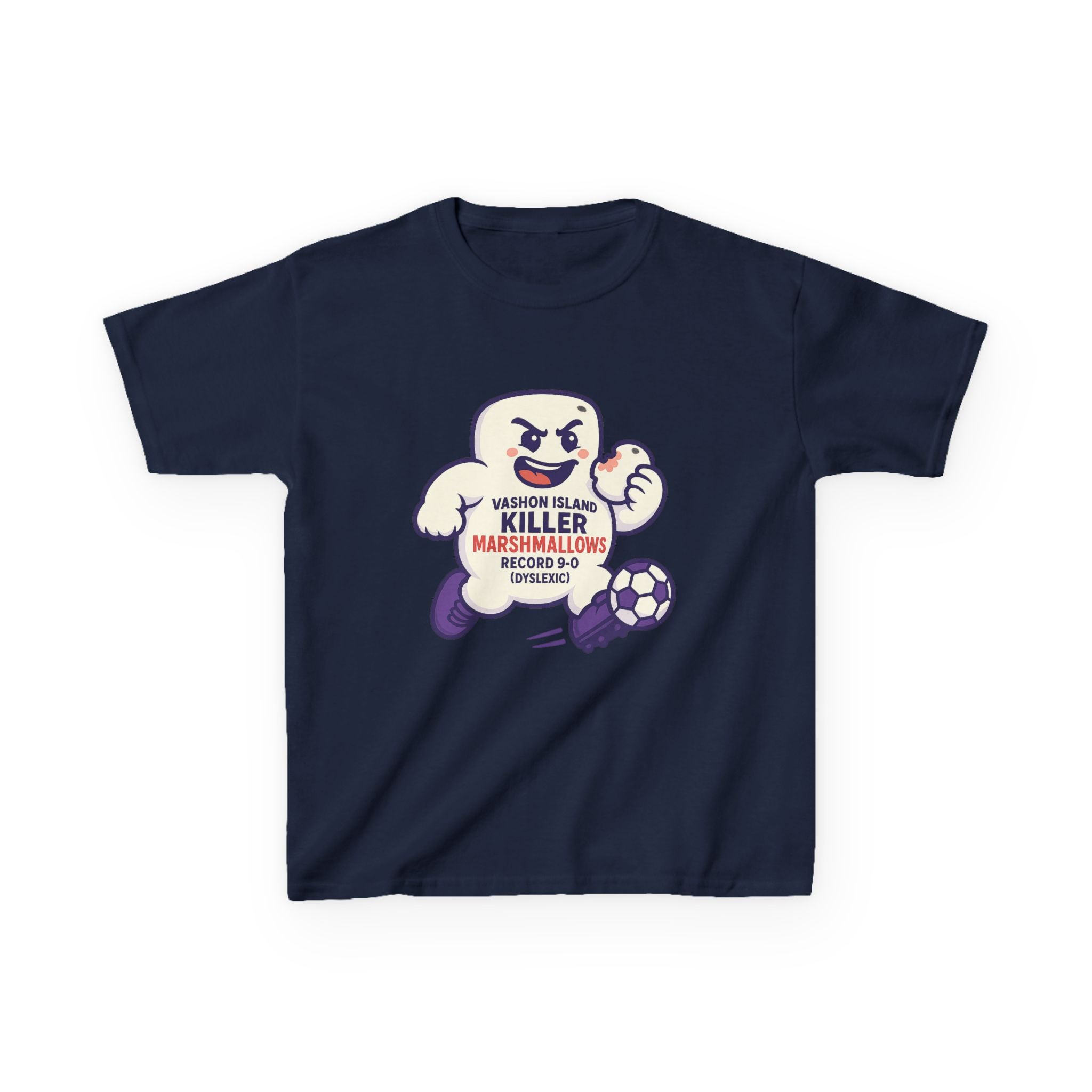 Kids Tee — 'Marshmallow Killer' Soccer Graphic