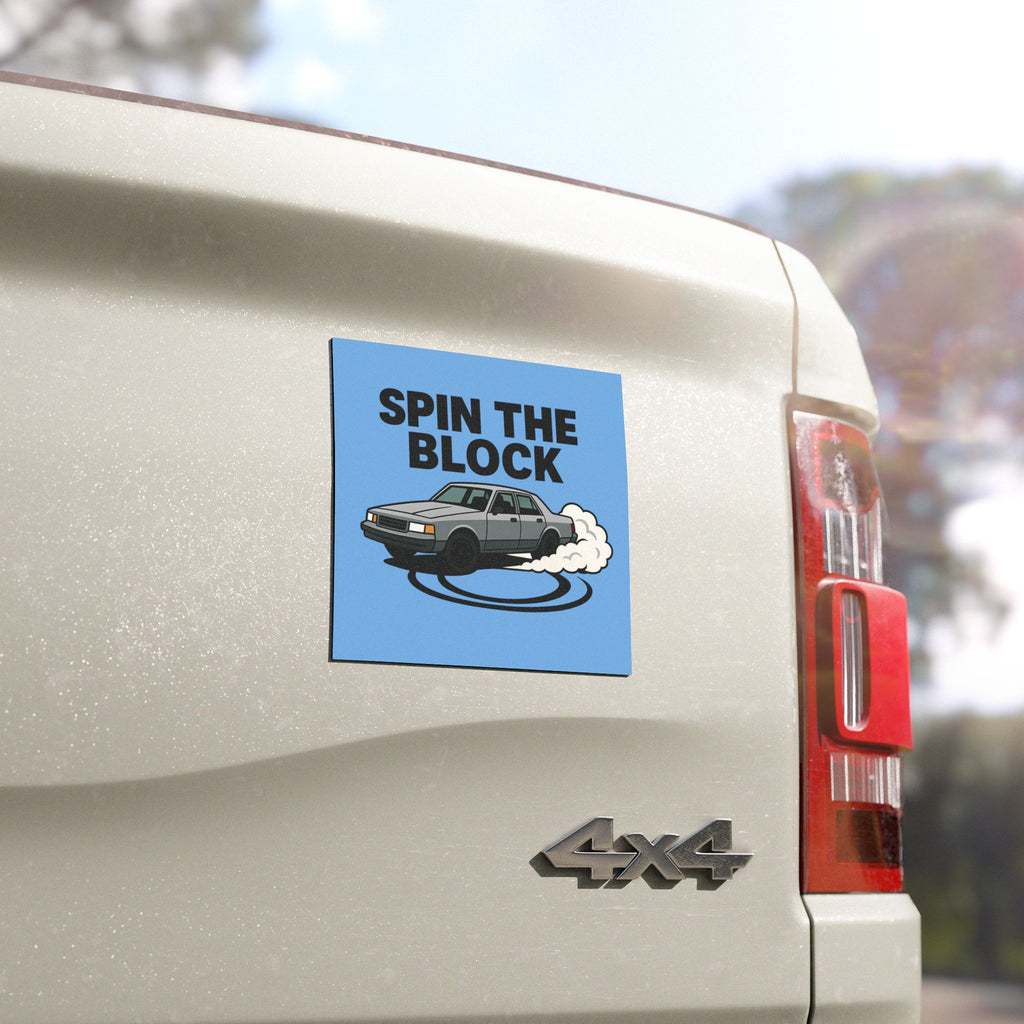 Car Magnet — "Spin The Block" Burnout Drift Graphic