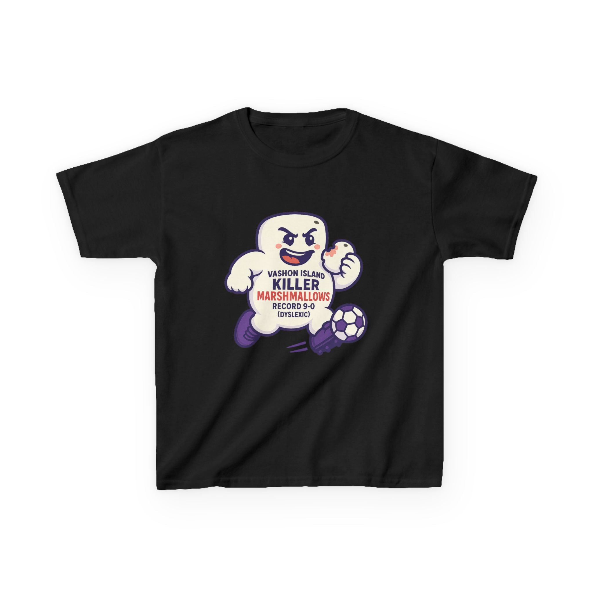 Kids Tee — 'Marshmallow Killer' Soccer Graphic