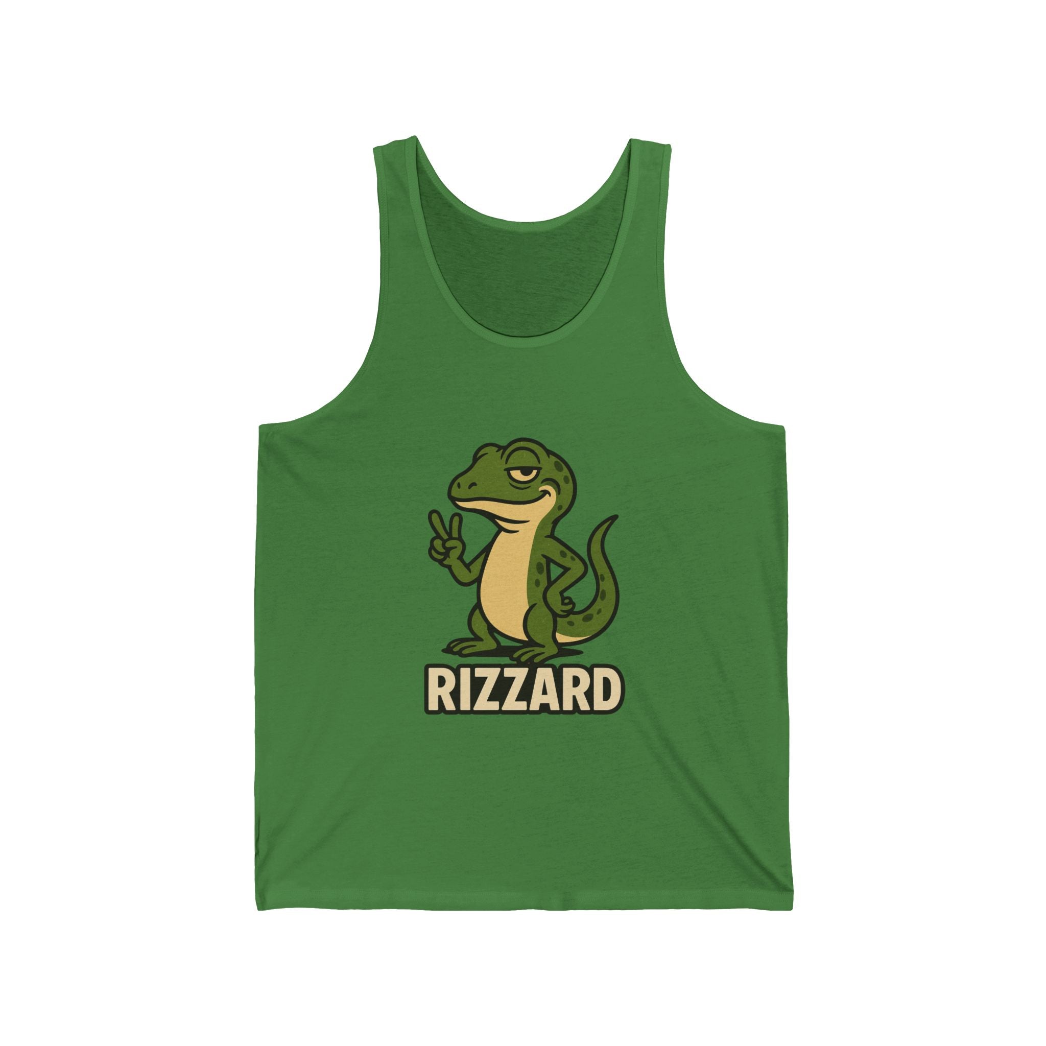 Rizzard Peace Sign Lizard Tank Top — Funny Gecko Graphic Casual Beachwear