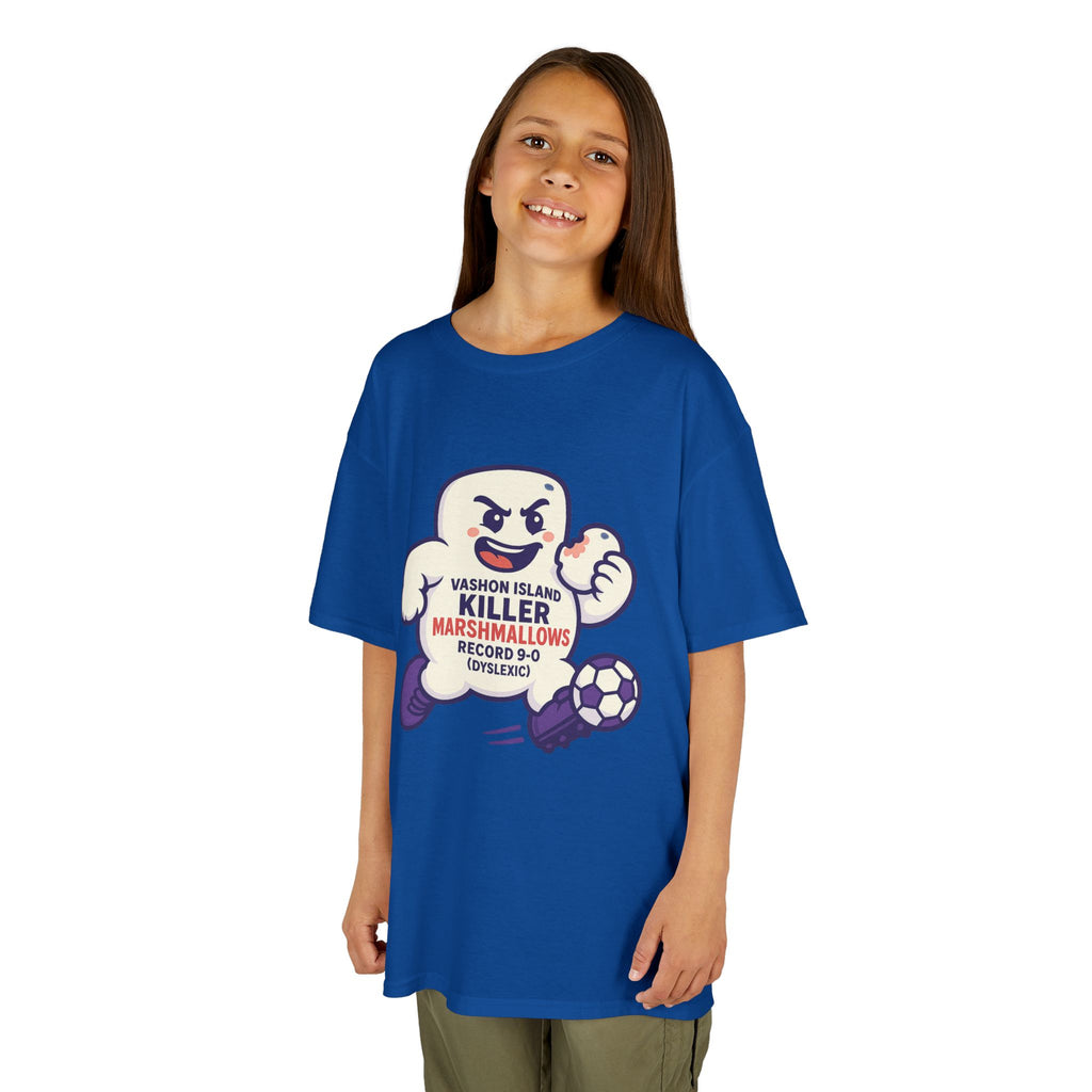 Kids Tee — 'Marshmallow Killer' Soccer Graphic