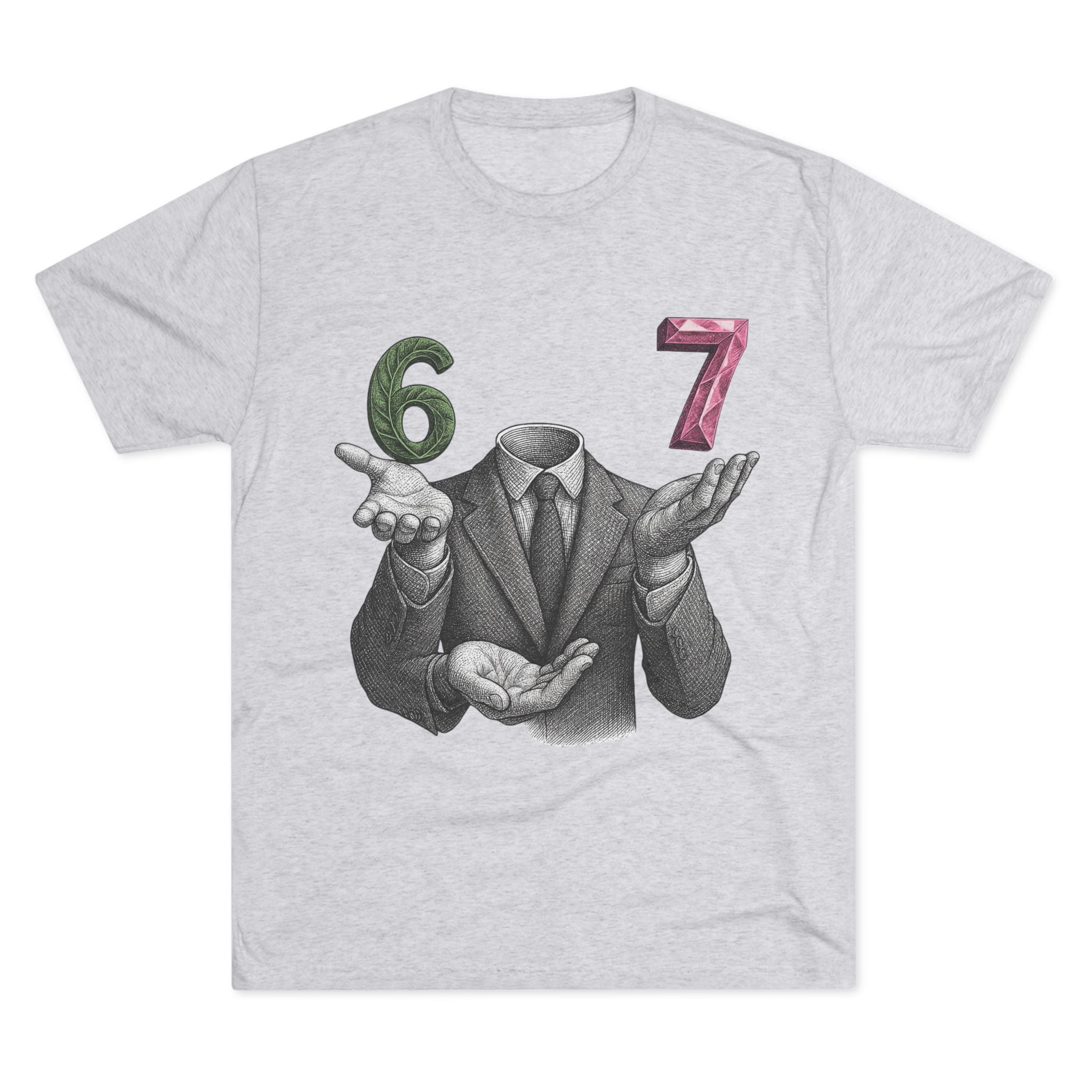 Funny Unisex Tri-Blend Crew Tee - '67 vs. 7' Graphic T-Shirt