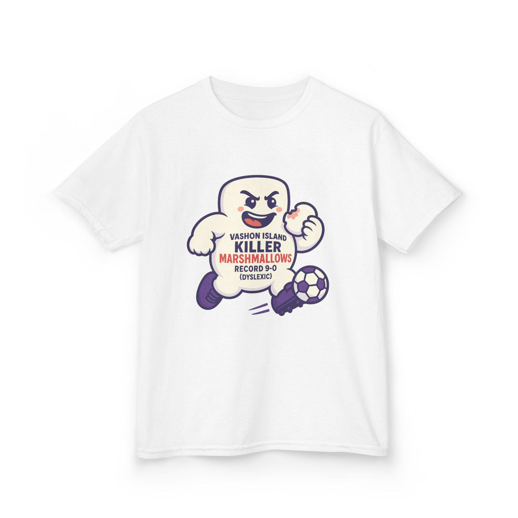 Kids Tee — 'Marshmallow Killer' Soccer Graphic