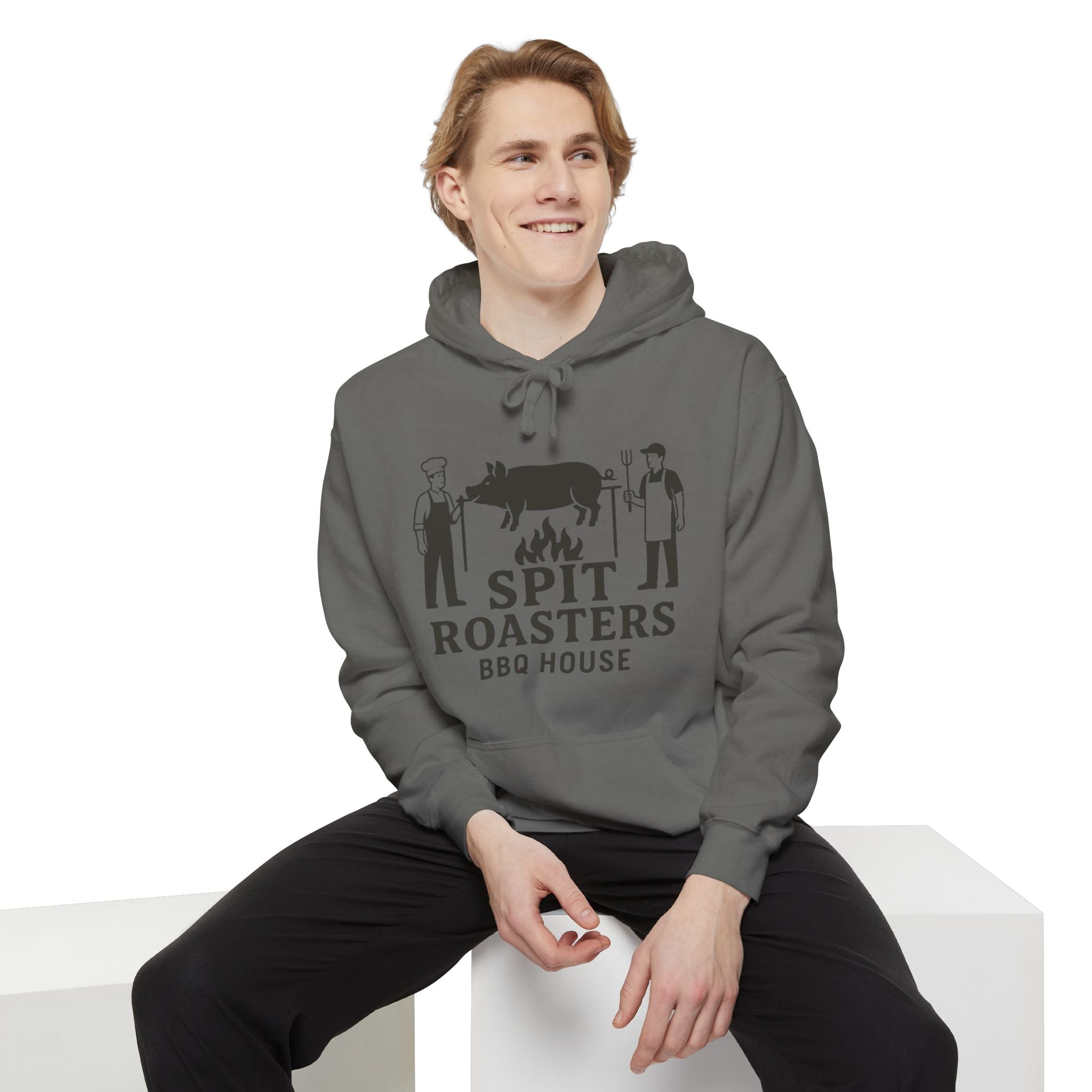 BBQ Hoodie — "Spit Roasters BBQ House" Graphic Pullover