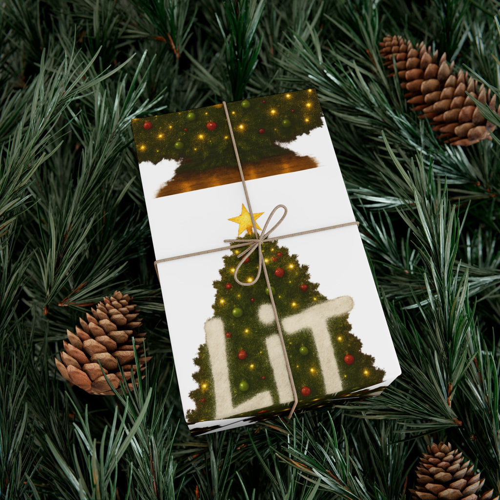 Gift Wrap Paper — Festive Christmas Tree Pattern Wrapping Sheets