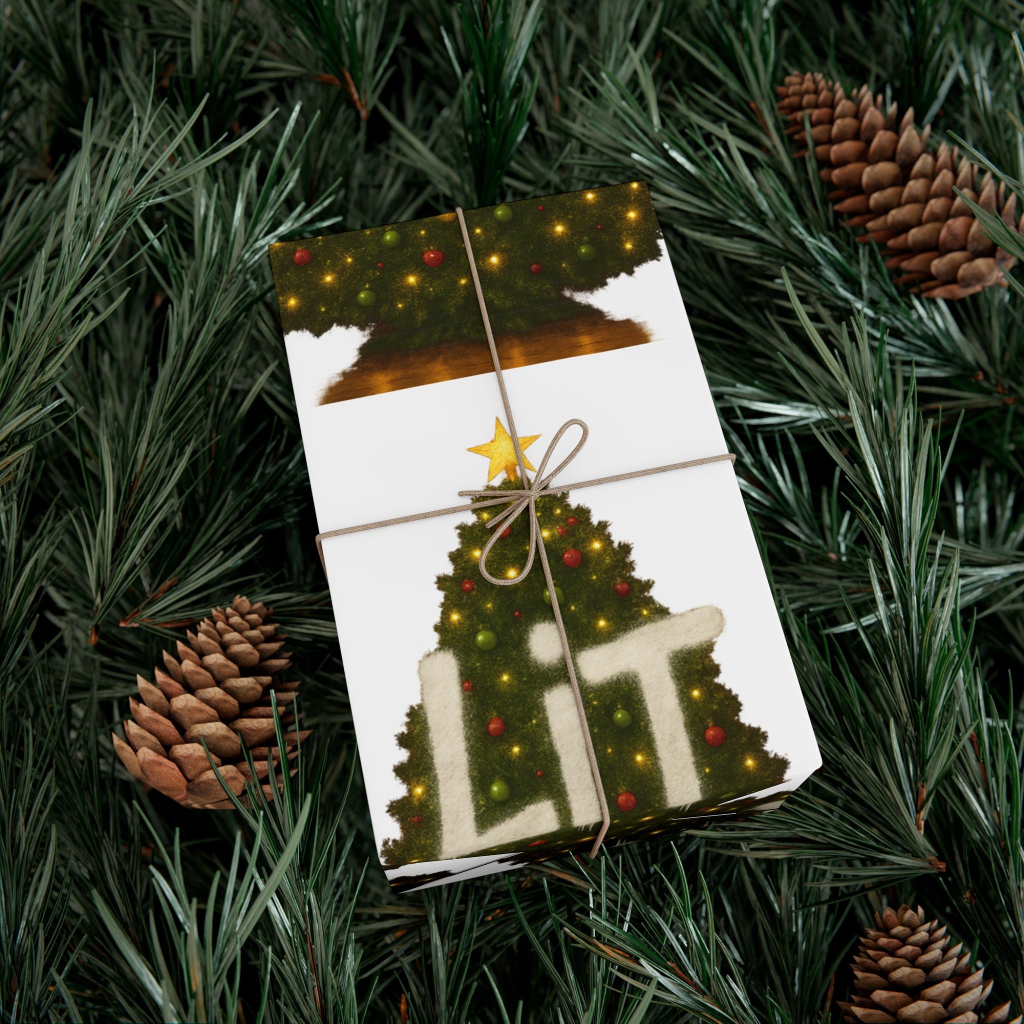 Gift Wrap Paper — Festive Christmas Tree Pattern Wrapping Sheets