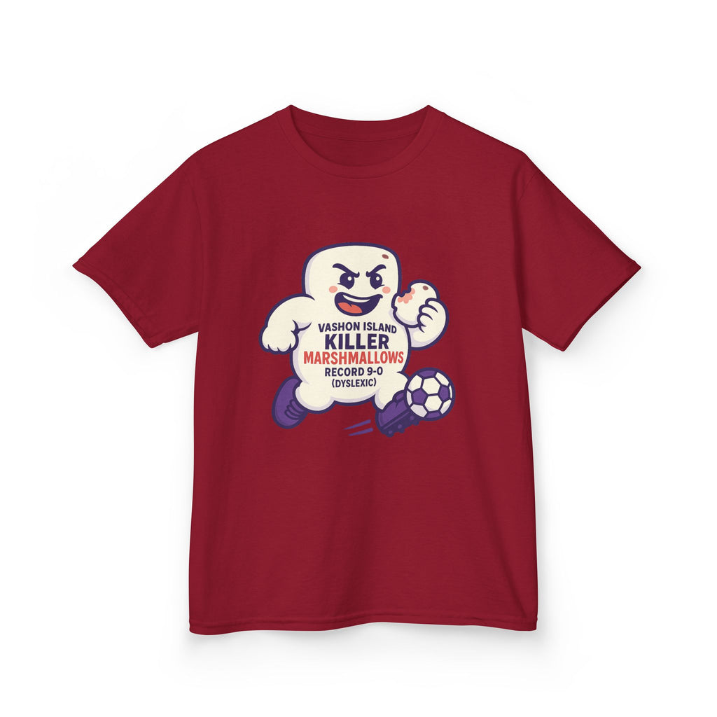 Kids Tee — 'Marshmallow Killer' Soccer Graphic