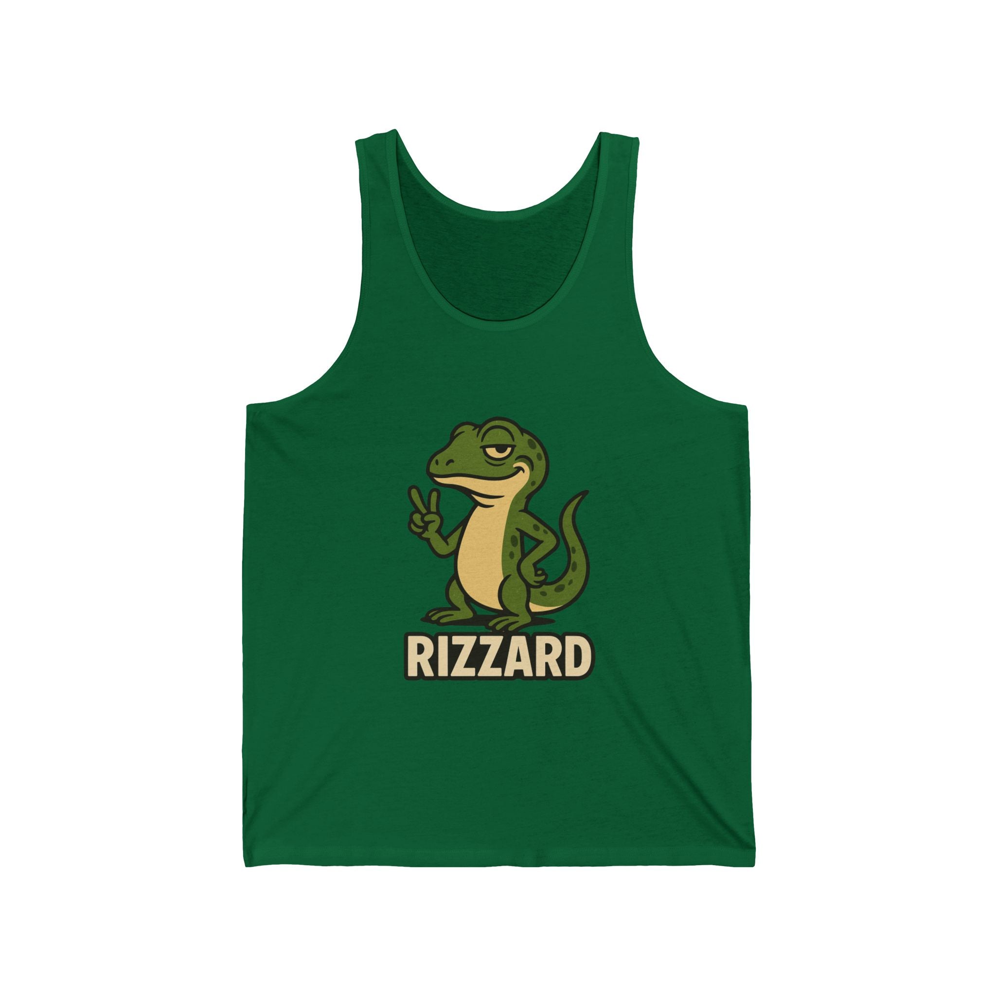 Rizzard Peace Sign Lizard Tank Top — Funny Gecko Graphic Casual Beachwear