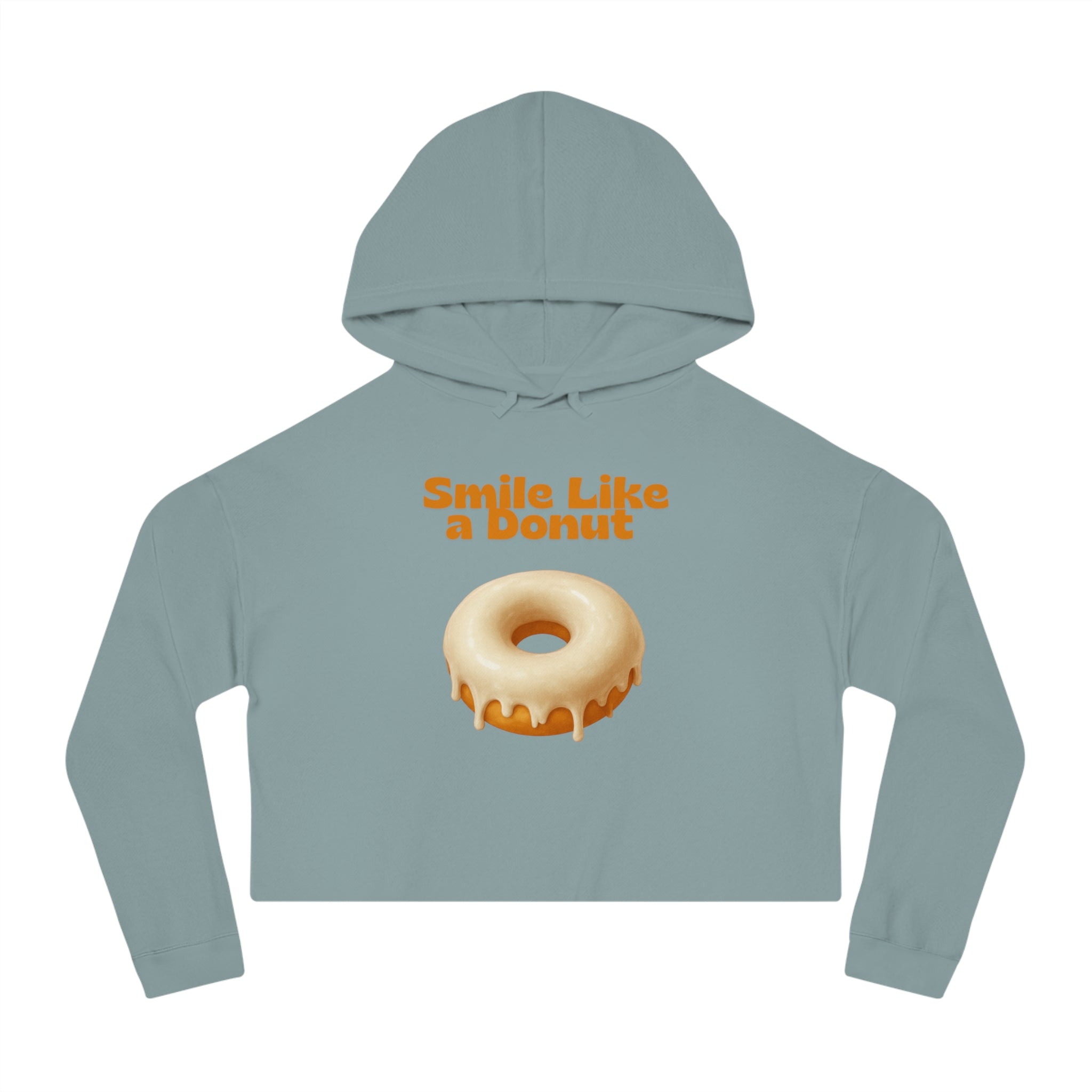 Cropped Hoodie “Smile Like a Donut” — Cute Donut Graphic Women’s Crop Hooded Sweatshirt