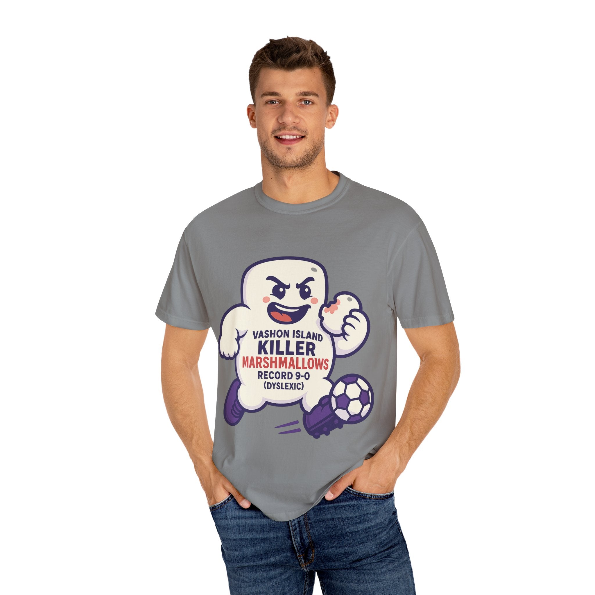 Killer Marshmallows Soccer T-Shirt — Vashon Island Retro Mascot Tee