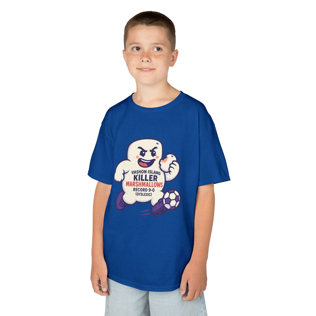 Kids Tee — 'Marshmallow Killer' Soccer Graphic