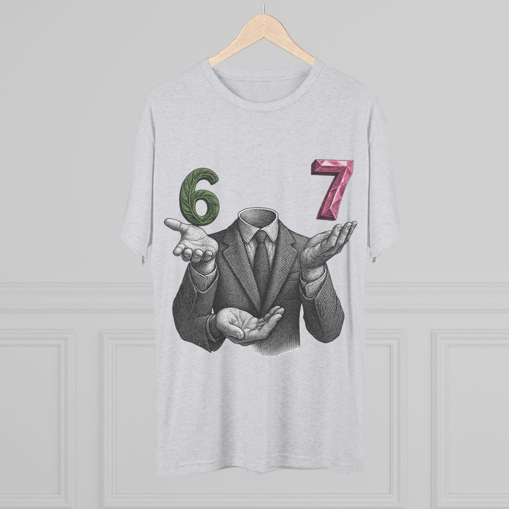 Funny Unisex Tri-Blend Crew Tee - '67 vs. 7' Graphic T-Shirt