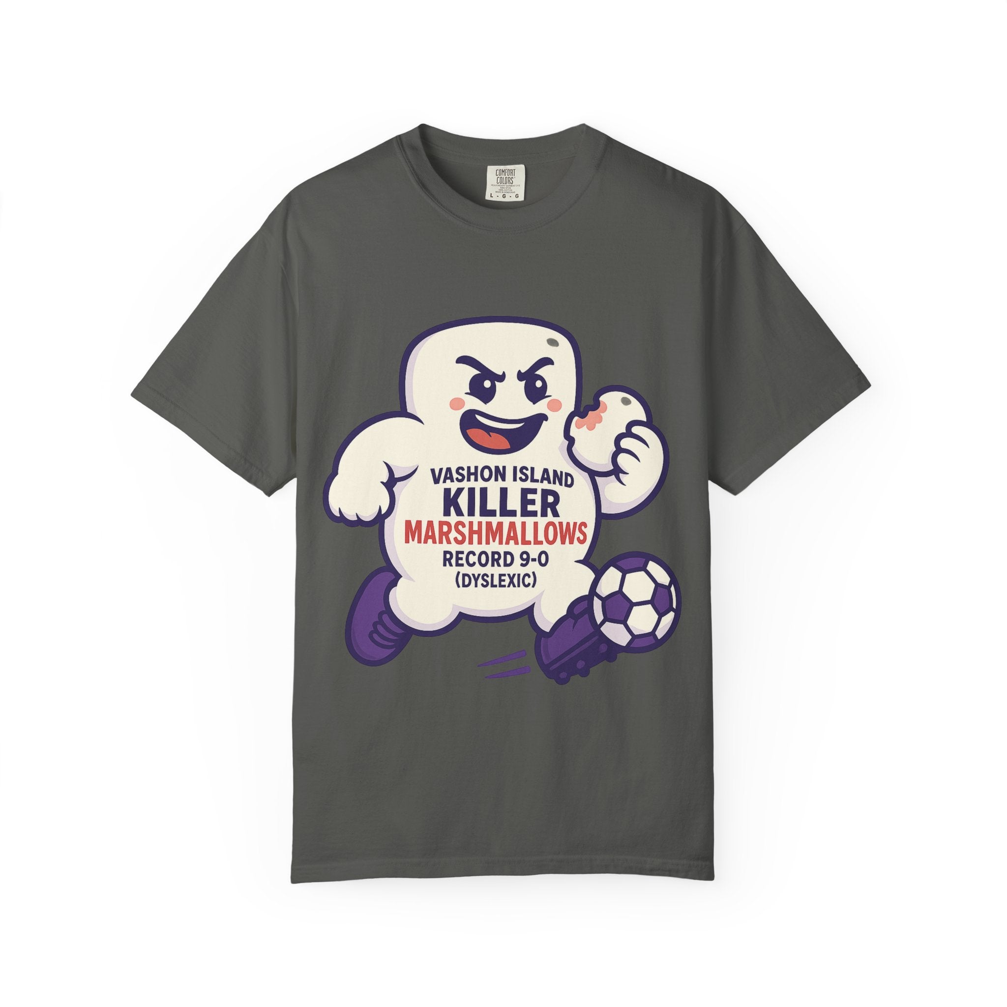Killer Marshmallows Soccer T-Shirt — Vashon Island Retro Mascot Tee