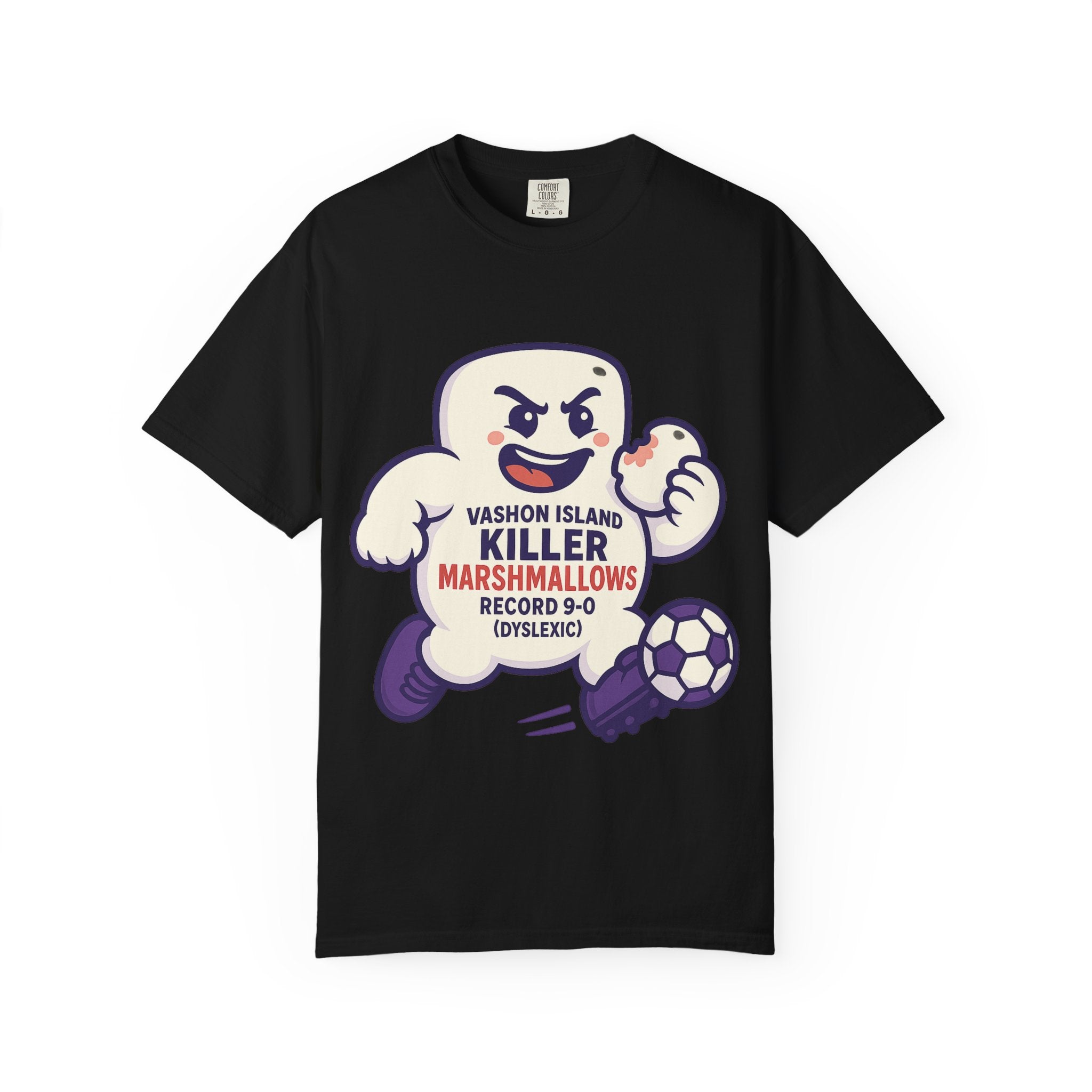 Killer Marshmallows Soccer T-Shirt — Vashon Island Retro Mascot Tee