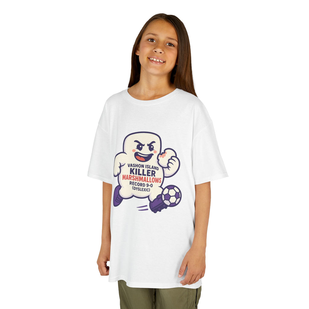 Kids Tee — 'Marshmallow Killer' Soccer Graphic