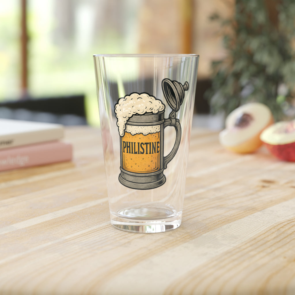 Philistine Beer Pint Glass - 16oz Stein Illustration