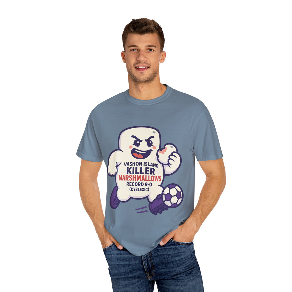 Killer Marshmallows Soccer T-Shirt — Vashon Island Retro Mascot Tee