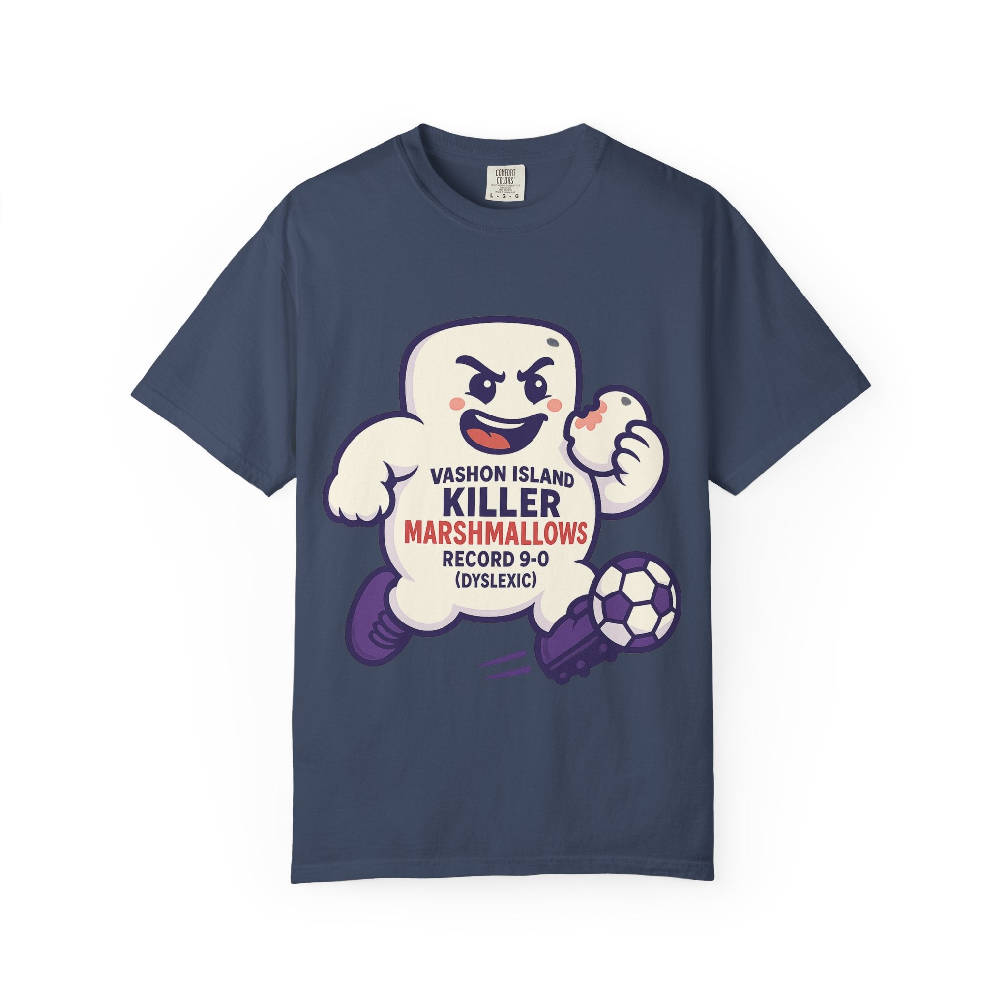 Killer Marshmallows Soccer T-Shirt — Vashon Island Retro Mascot Tee