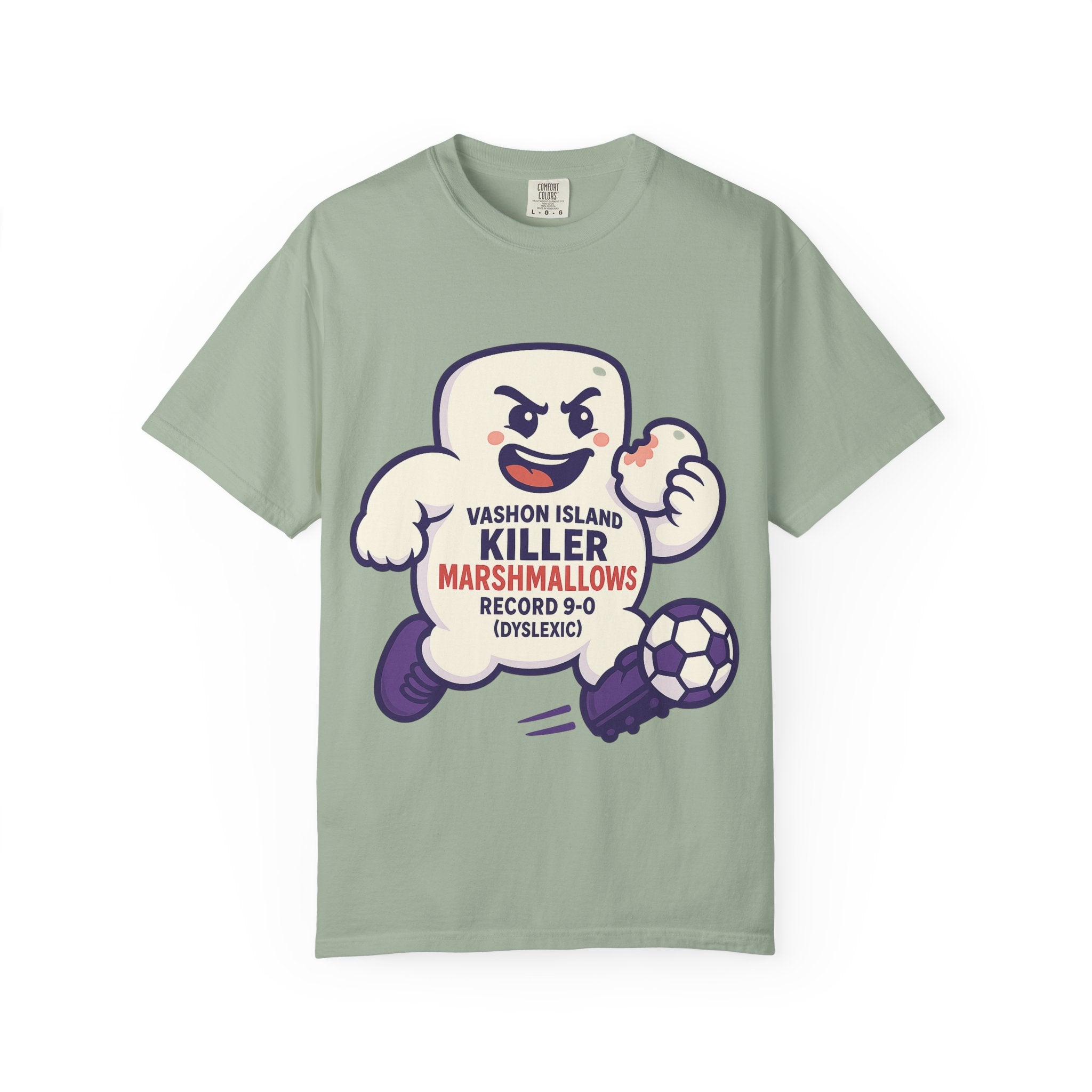 Killer Marshmallows Soccer T-Shirt — Vashon Island Retro Mascot Tee