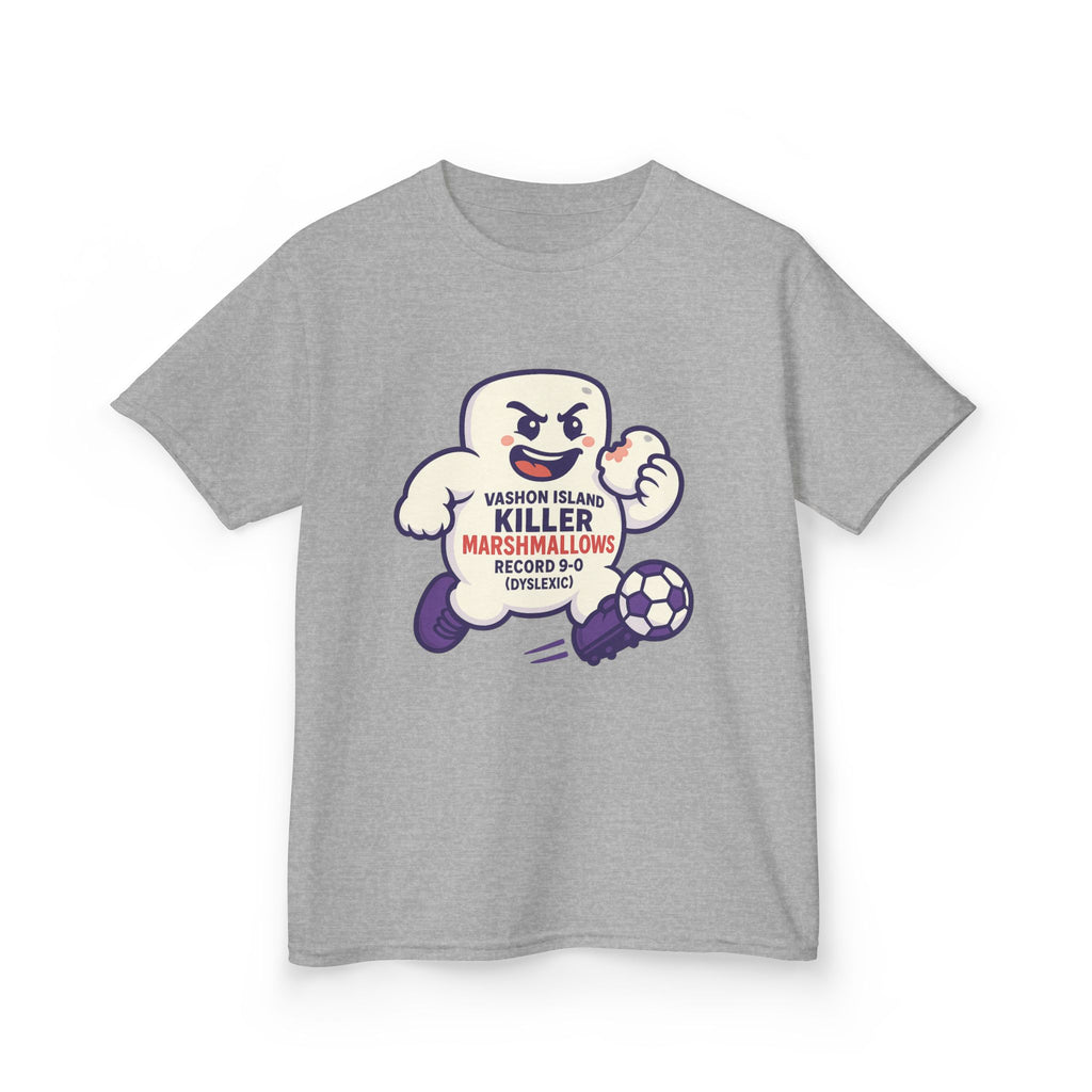 Kids Tee — 'Marshmallow Killer' Soccer Graphic