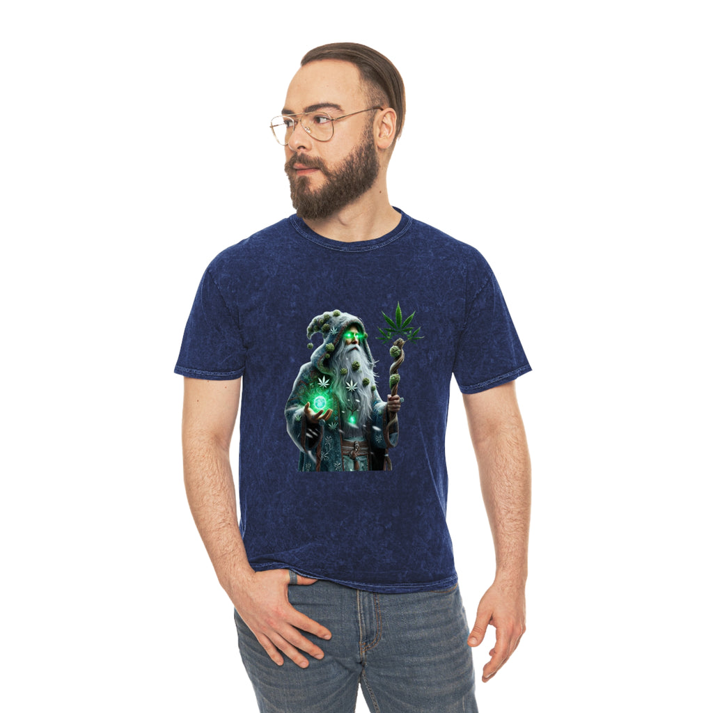 Wizard Holding Cannabis Staff Mineral Wash T-Shirt