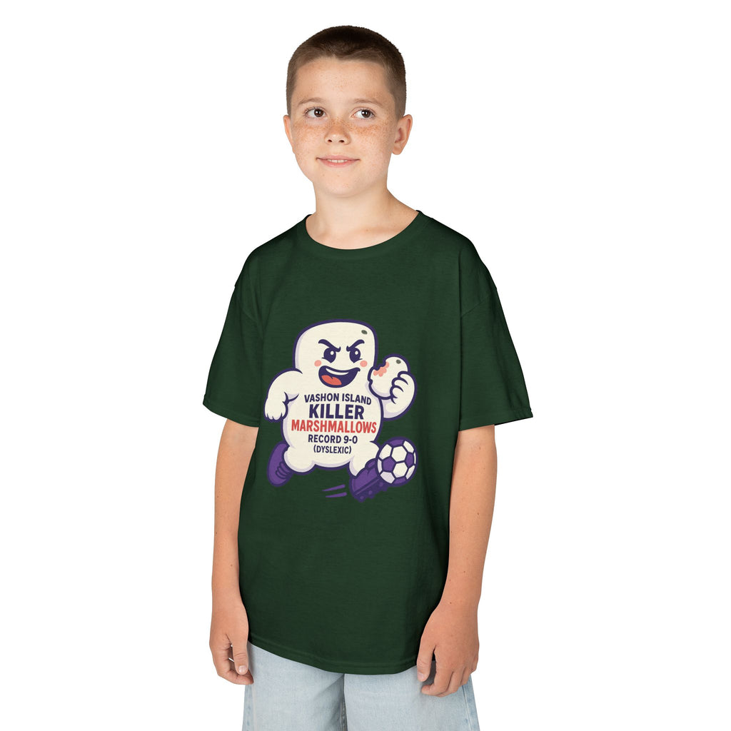 Kids Tee — 'Marshmallow Killer' Soccer Graphic