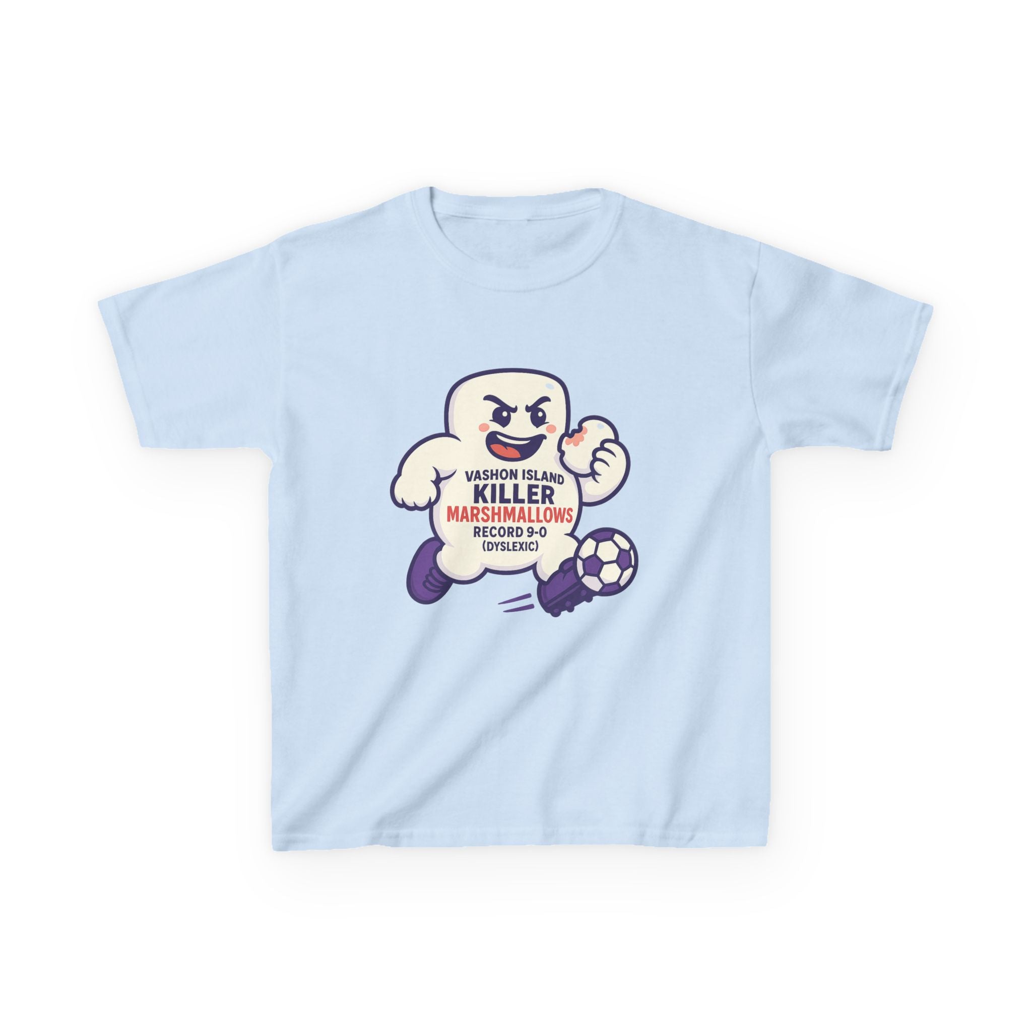 Kids Tee — 'Marshmallow Killer' Soccer Graphic