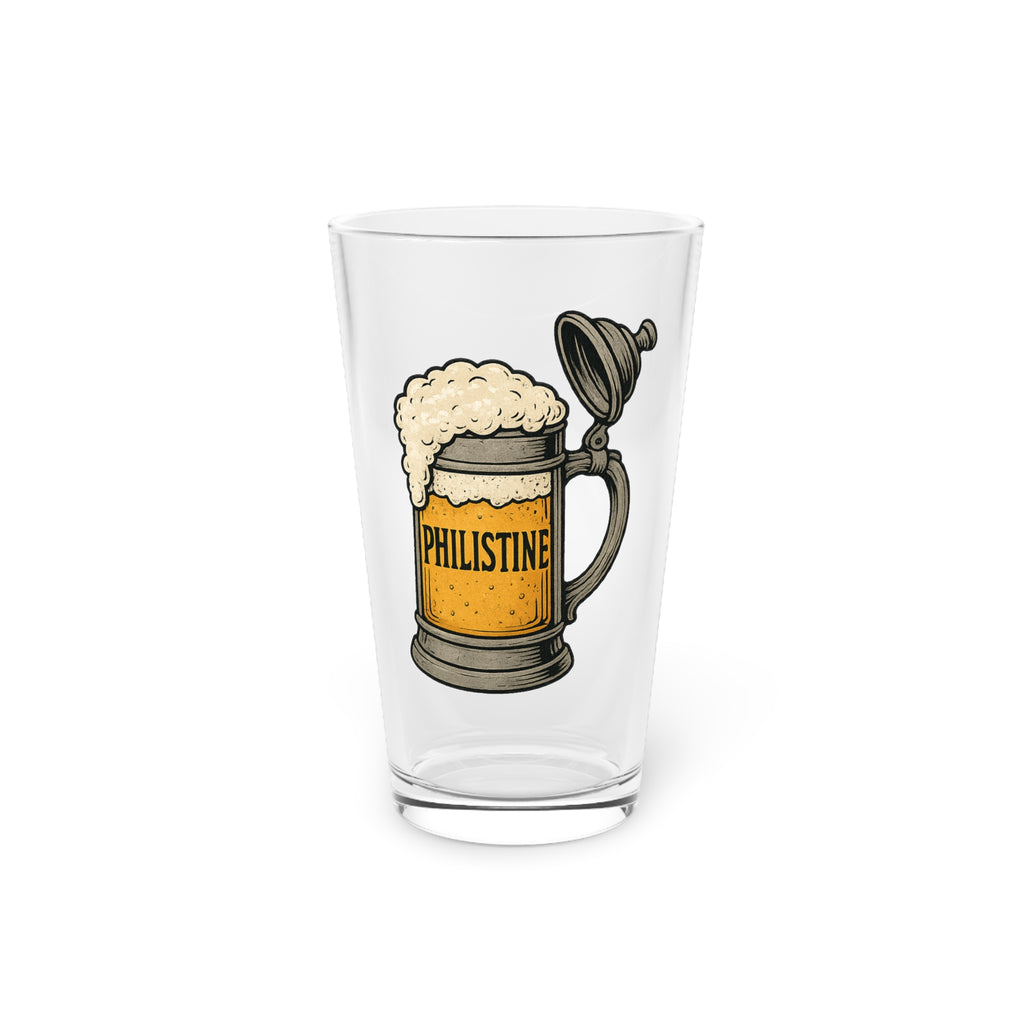 Philistine Beer Pint Glass - 16oz Stein Illustration